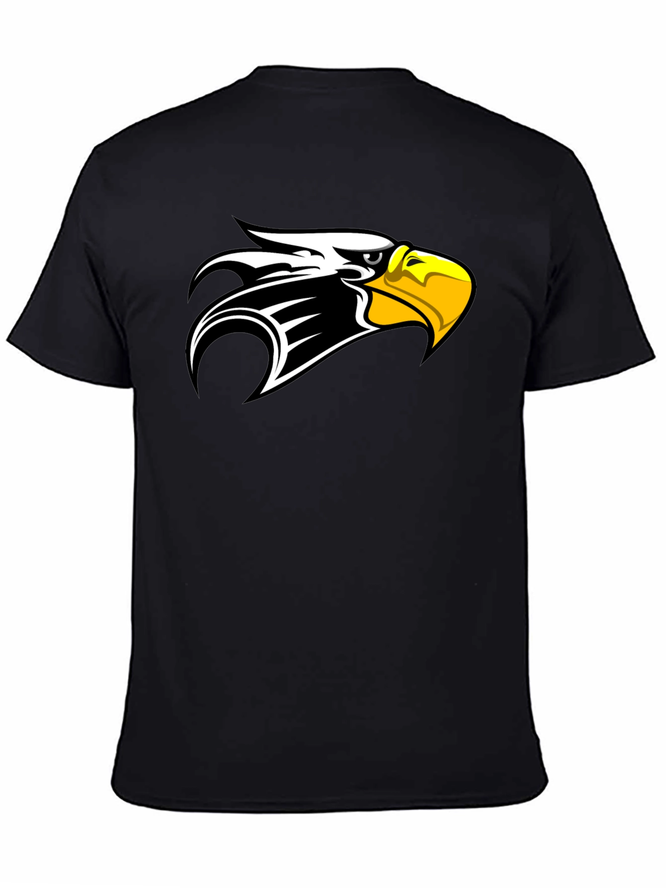 Black T-Shirt with Eagle Head Design