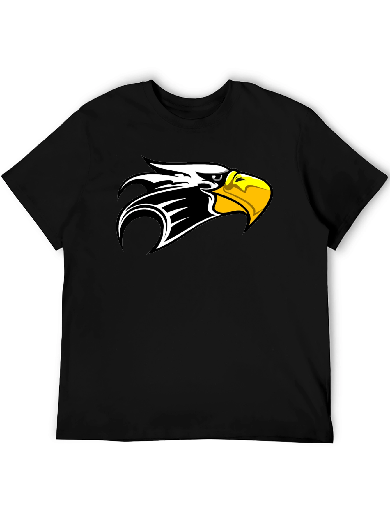 Black T-Shirt with Eagle Head Design