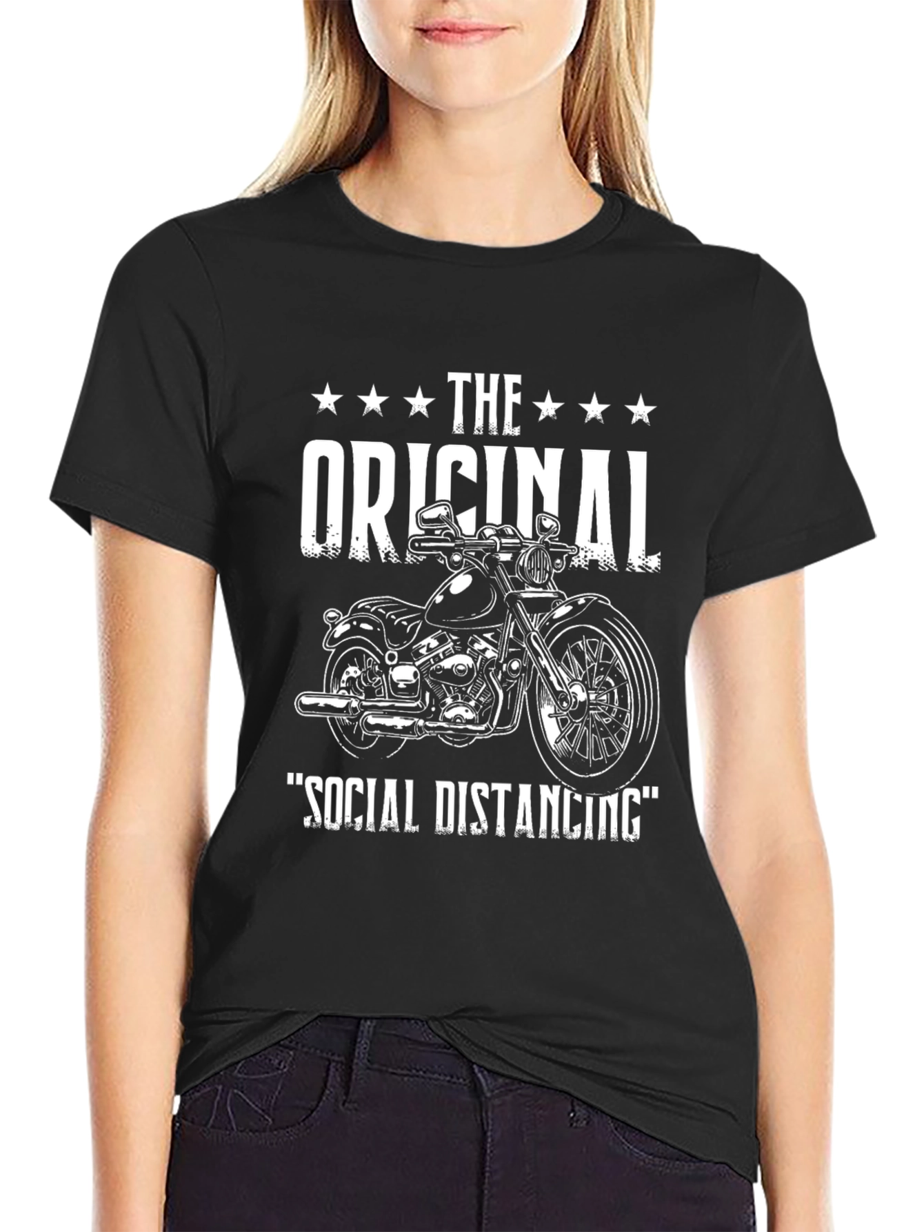 Original Social Distancing Motorcycle Graphic T-Shirt