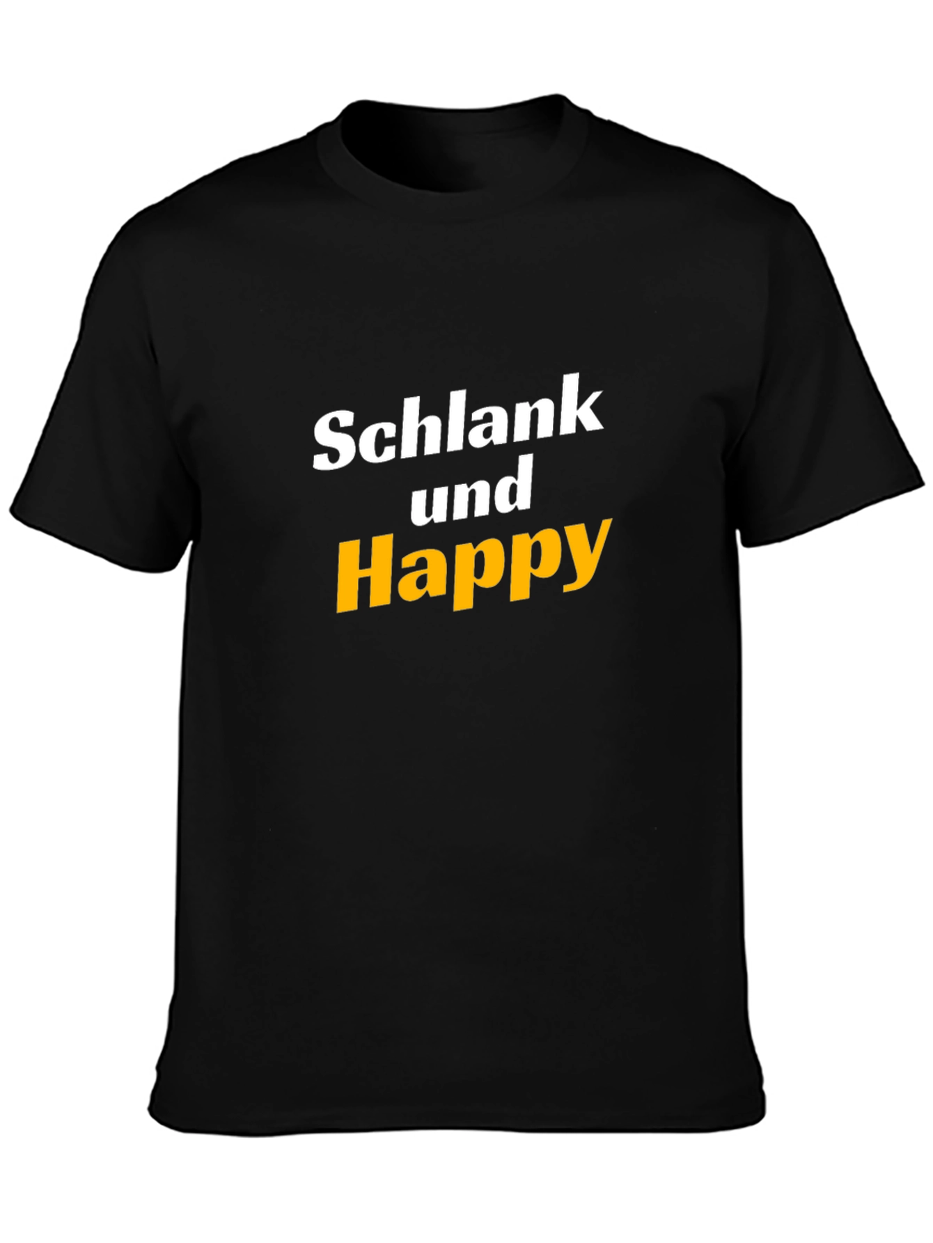 Schlank und Happy Black T-Shirt