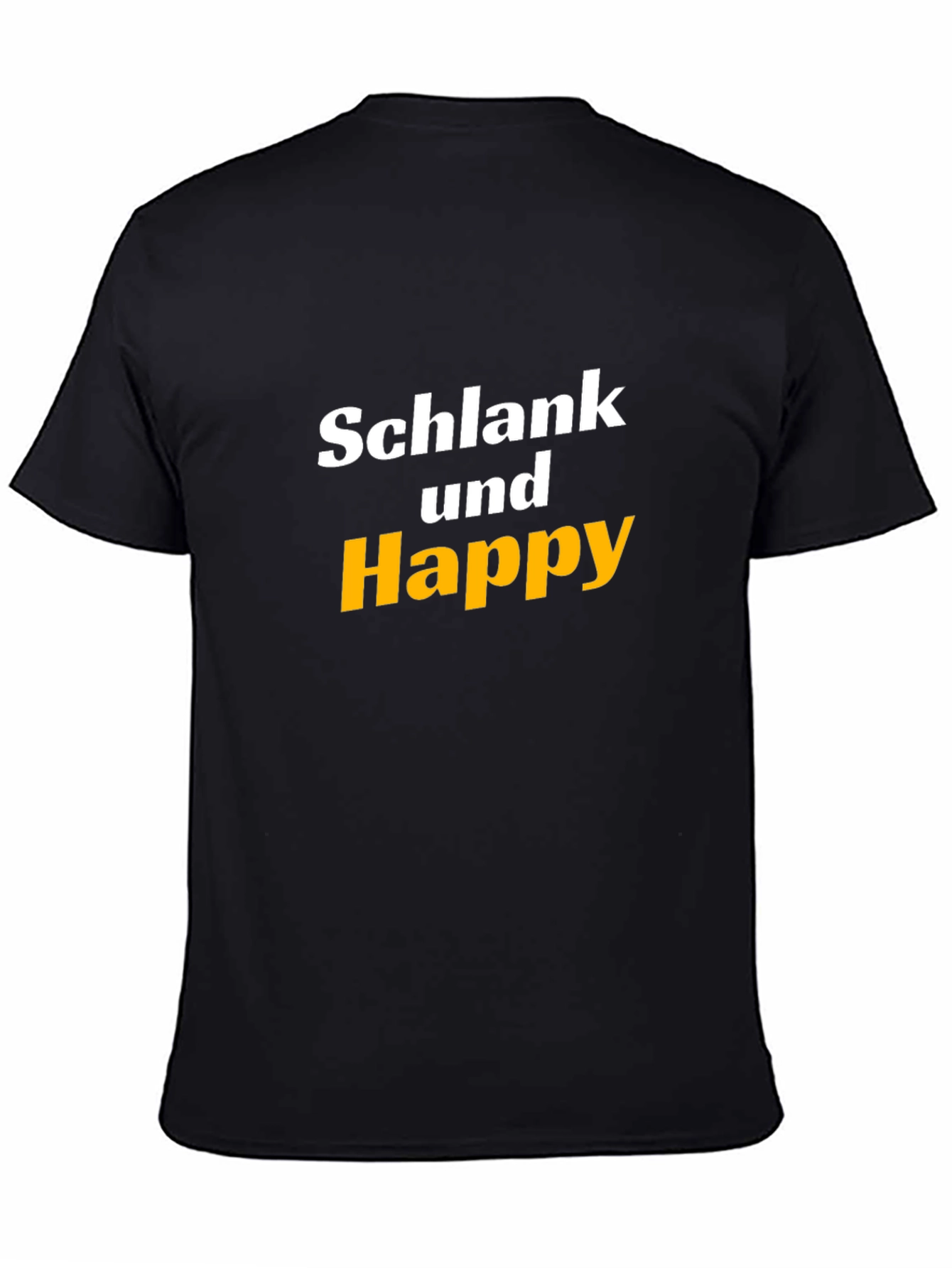 Schlank und Happy Black T-Shirt
