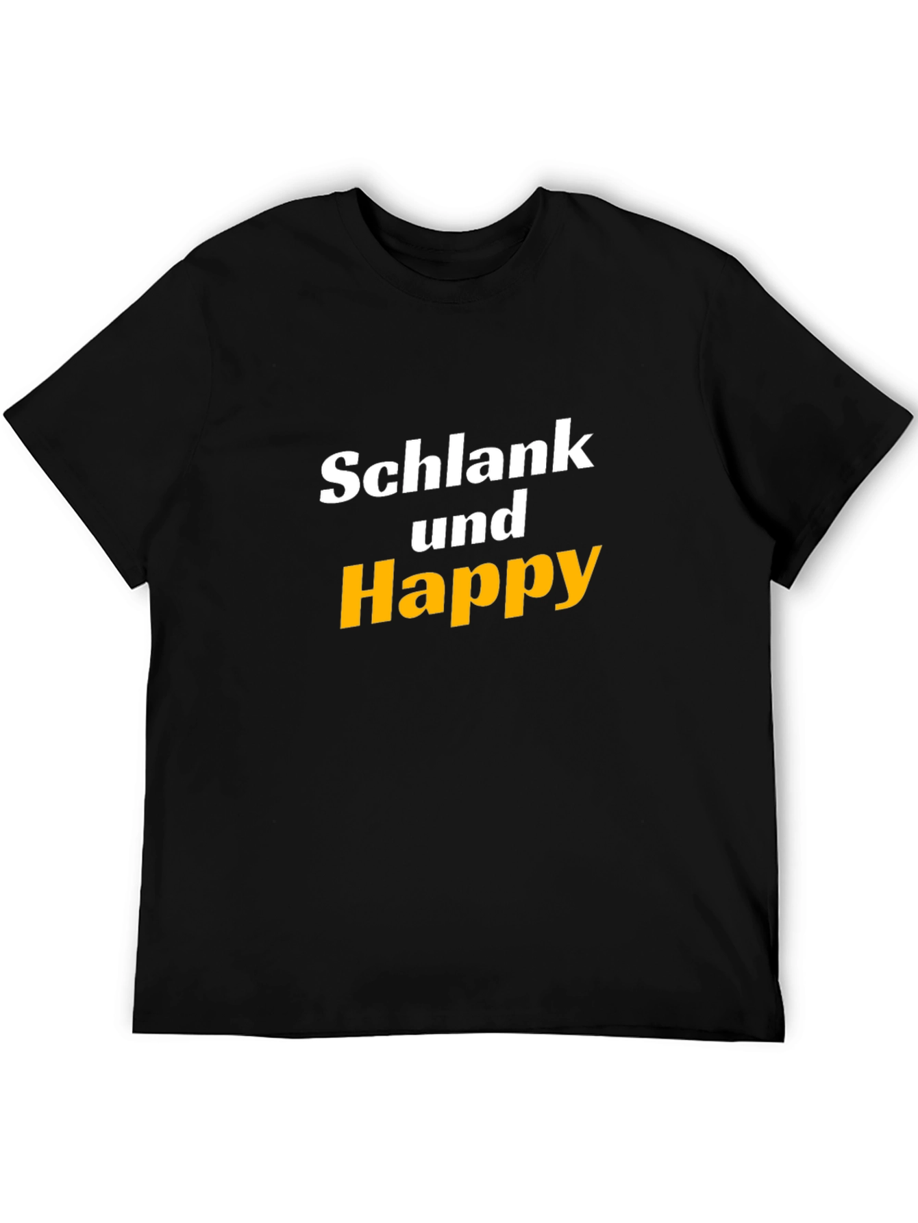 Schlank und Happy Black T-Shirt