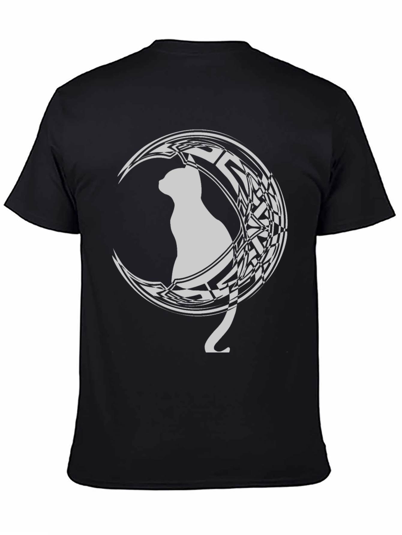 Cat on Crescent Moon Graphic T-Shirt
