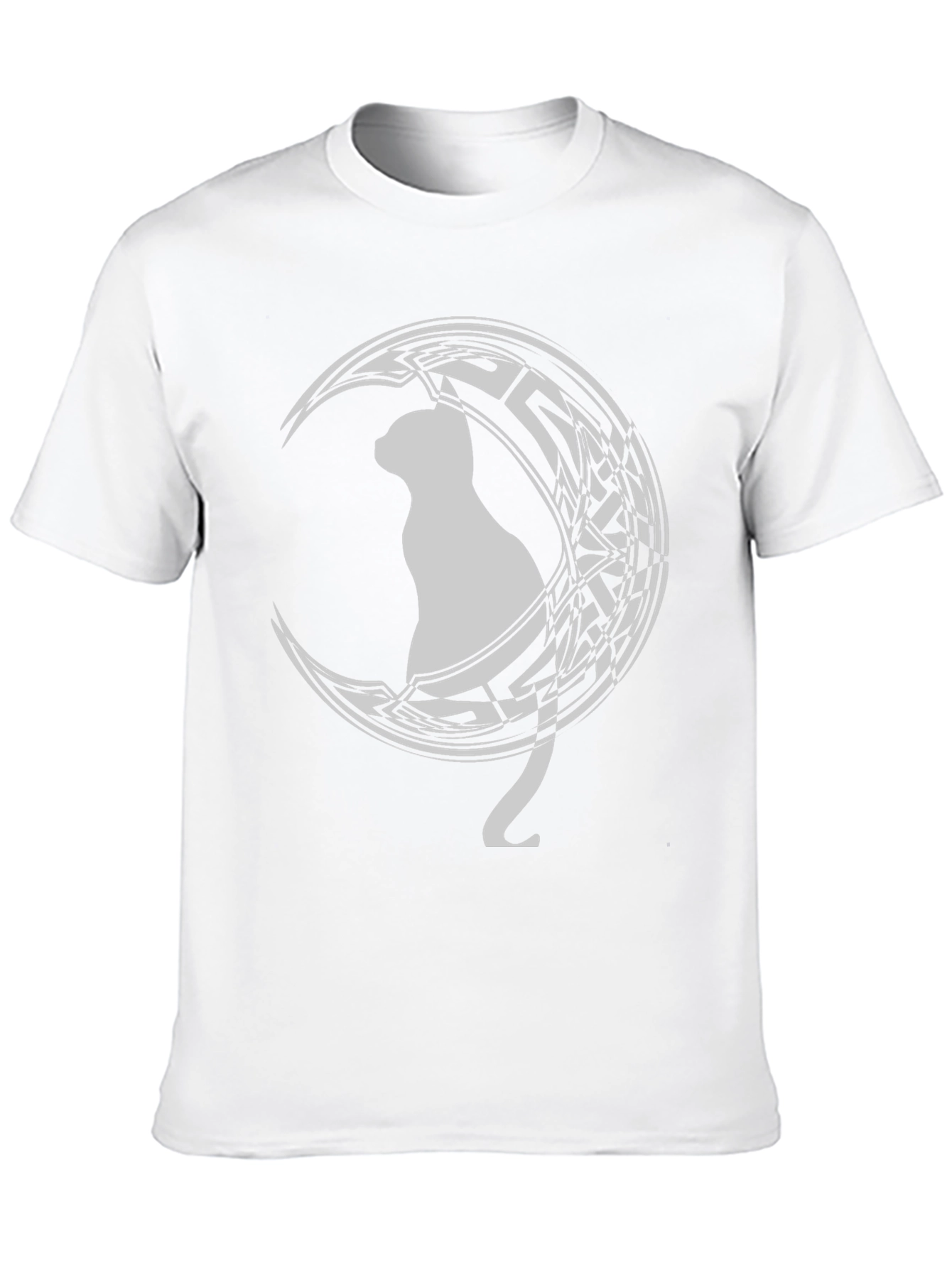 Cat on Crescent Moon Graphic T-Shirt