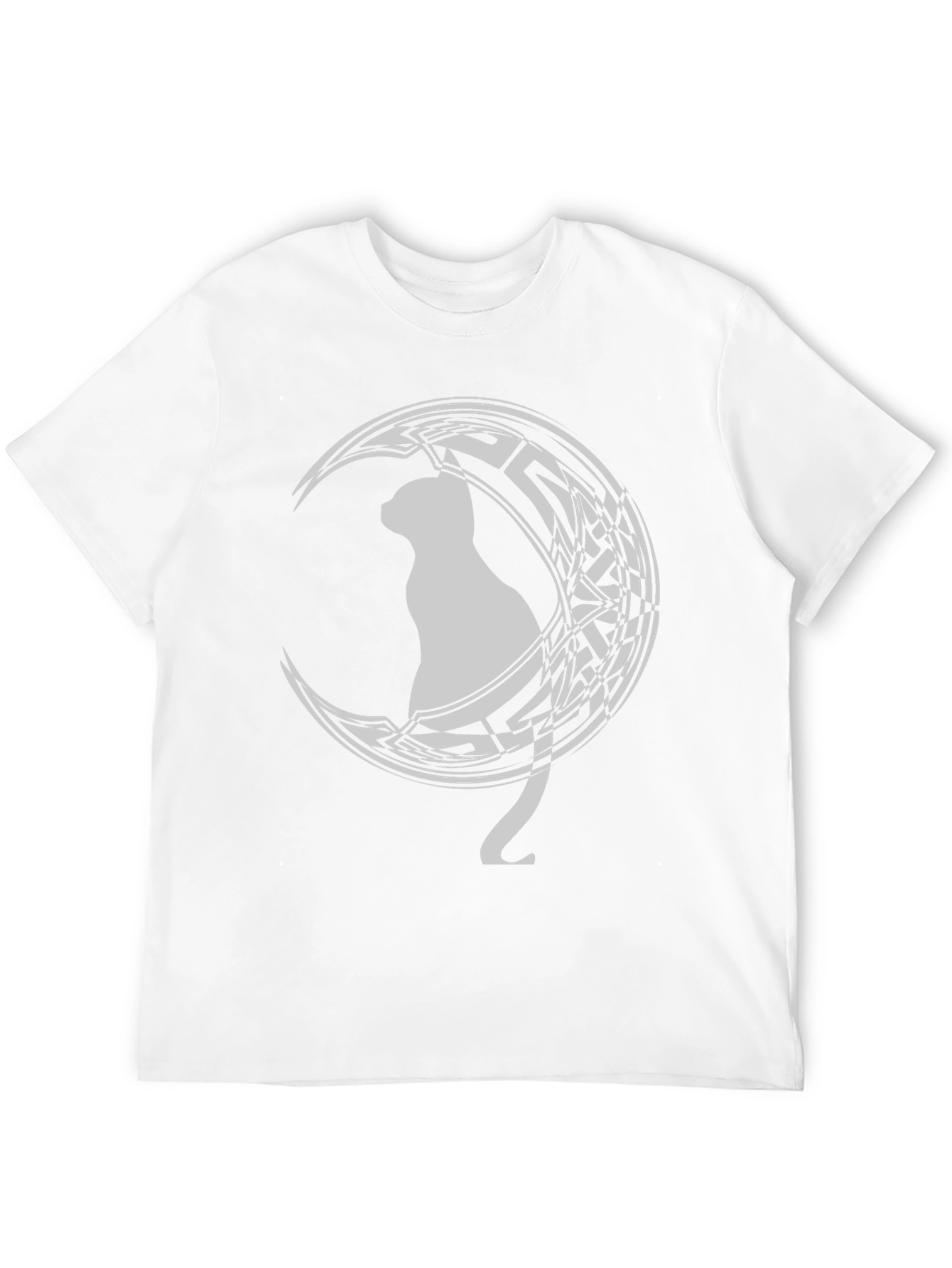 Cat on Crescent Moon Graphic T-Shirt