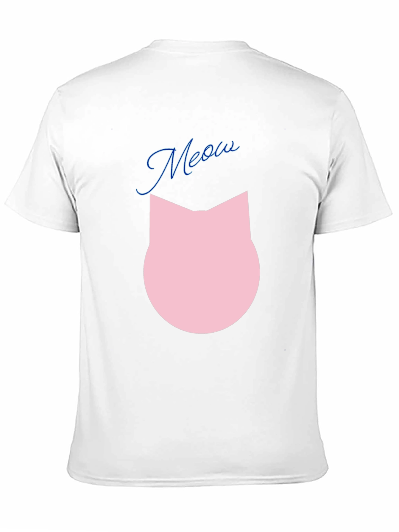 Meow Cat Graphic Tee - Black Cotton Blend