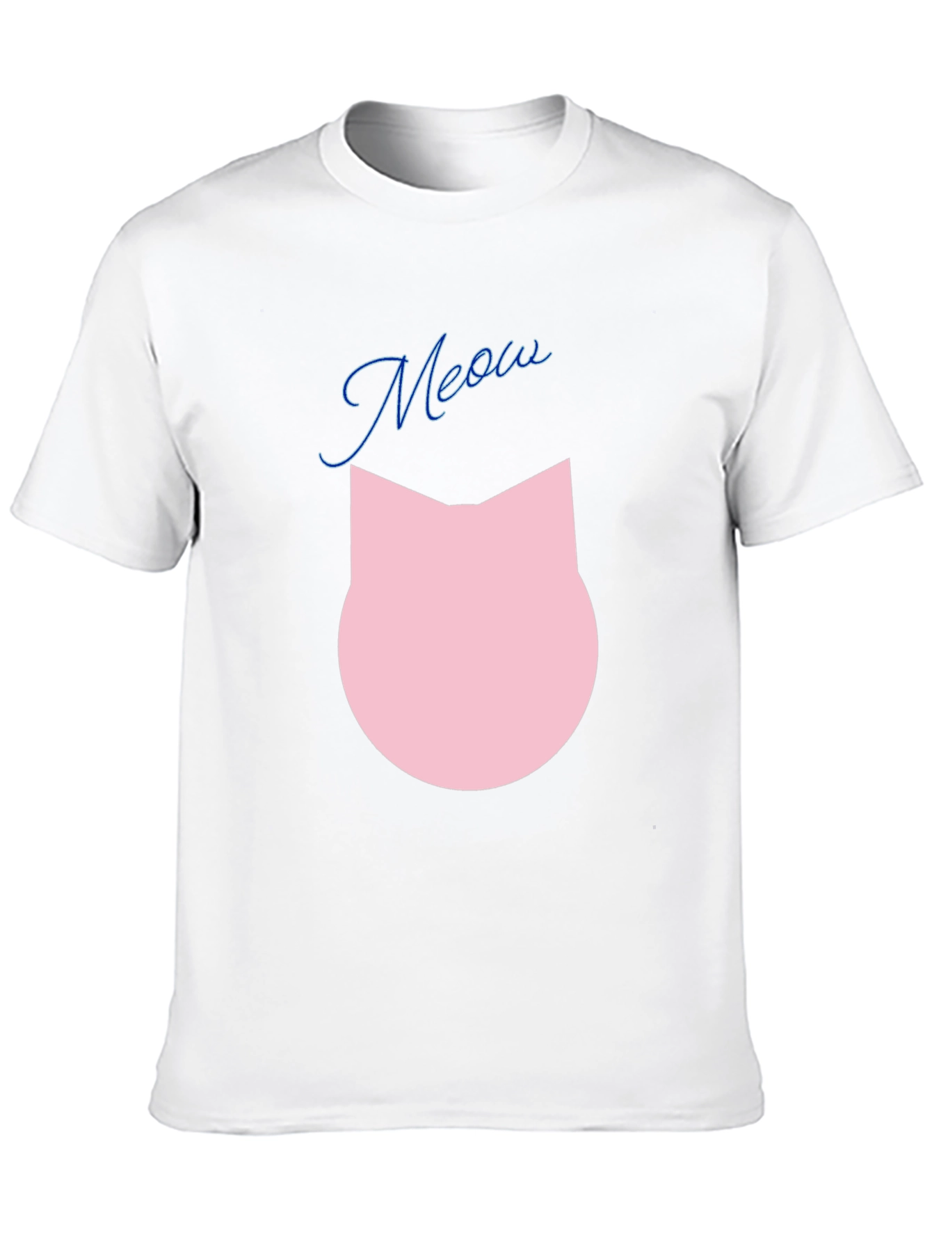 Meow Cat Graphic Tee - Black Cotton Blend