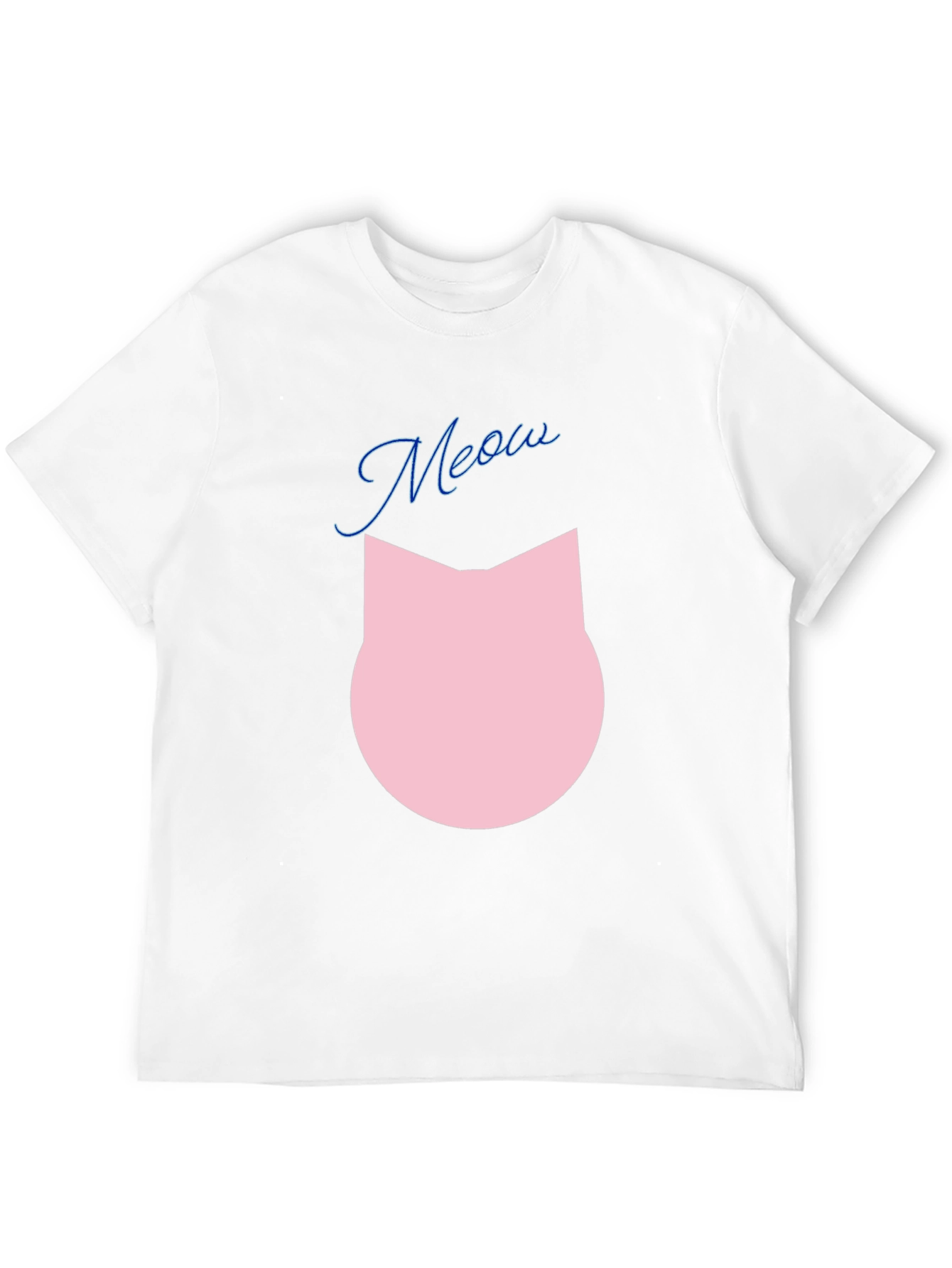 Meow Cat Graphic Tee - Black Cotton Blend