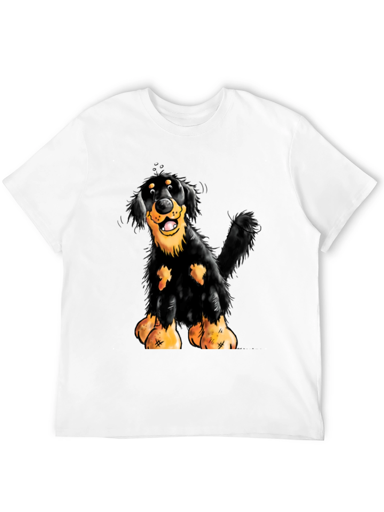 Cartoon Dog Graphic Black T-Shirt