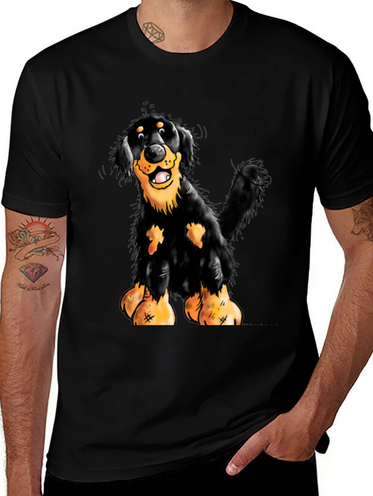 Cartoon Dog Graphic Black T-Shirt