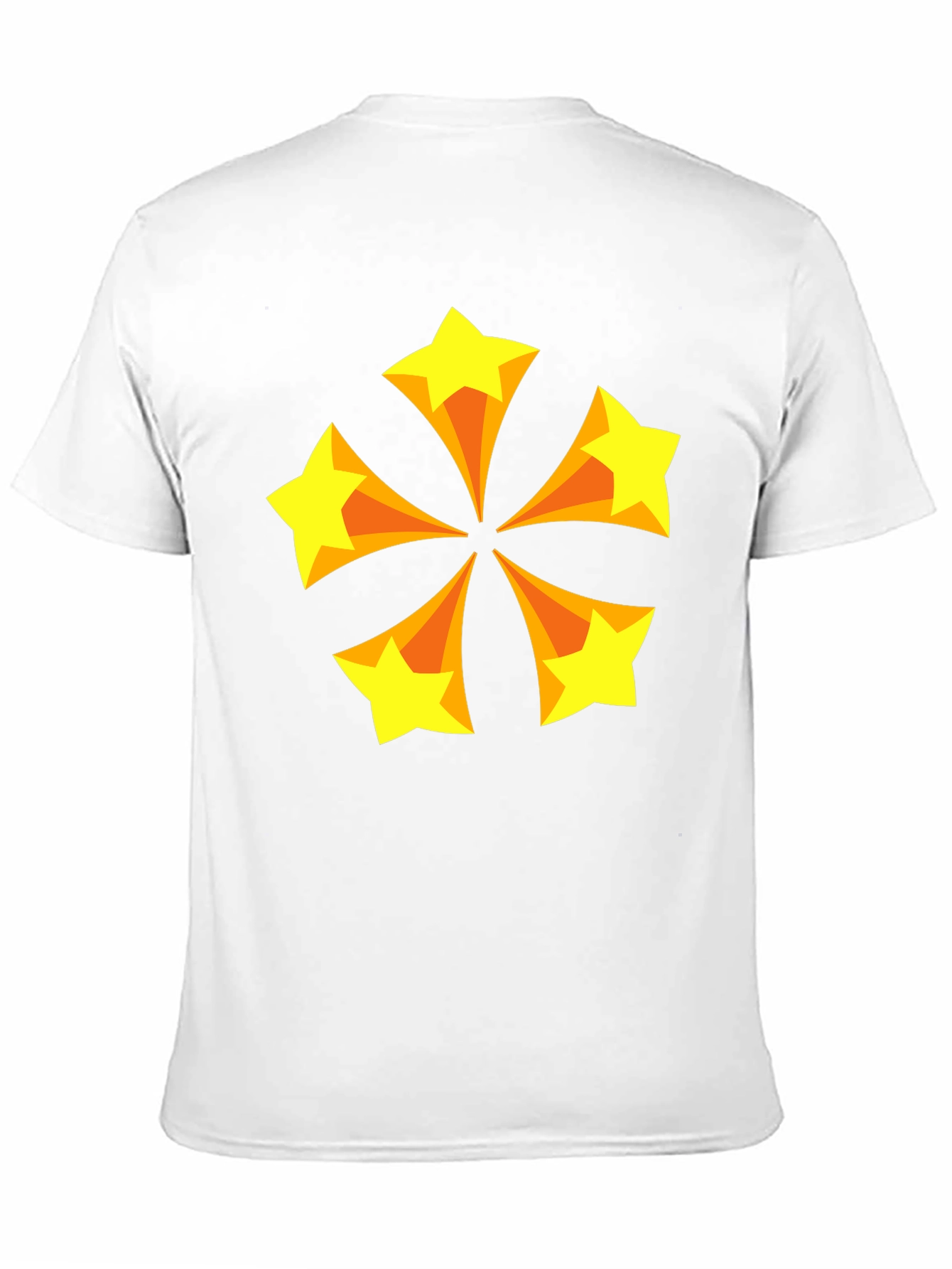 Retro Starburst Graphic Tee - Black Cotton Blend T-Shirt