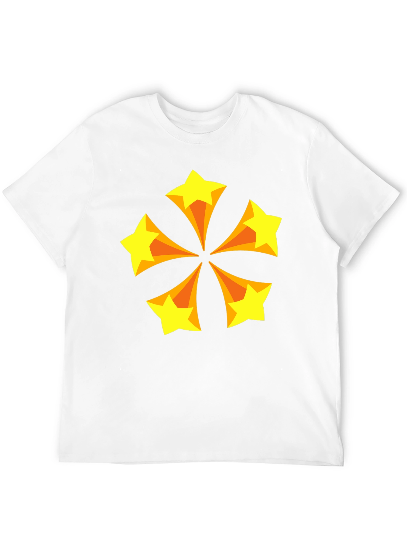 Retro Starburst Graphic Tee - Black Cotton Blend T-Shirt