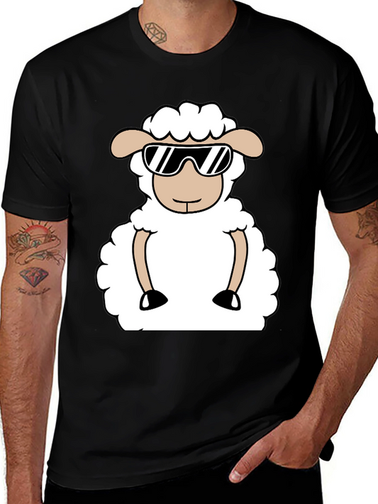 Cool Sheep Graphic Tee - Black Cotton T-Shirt