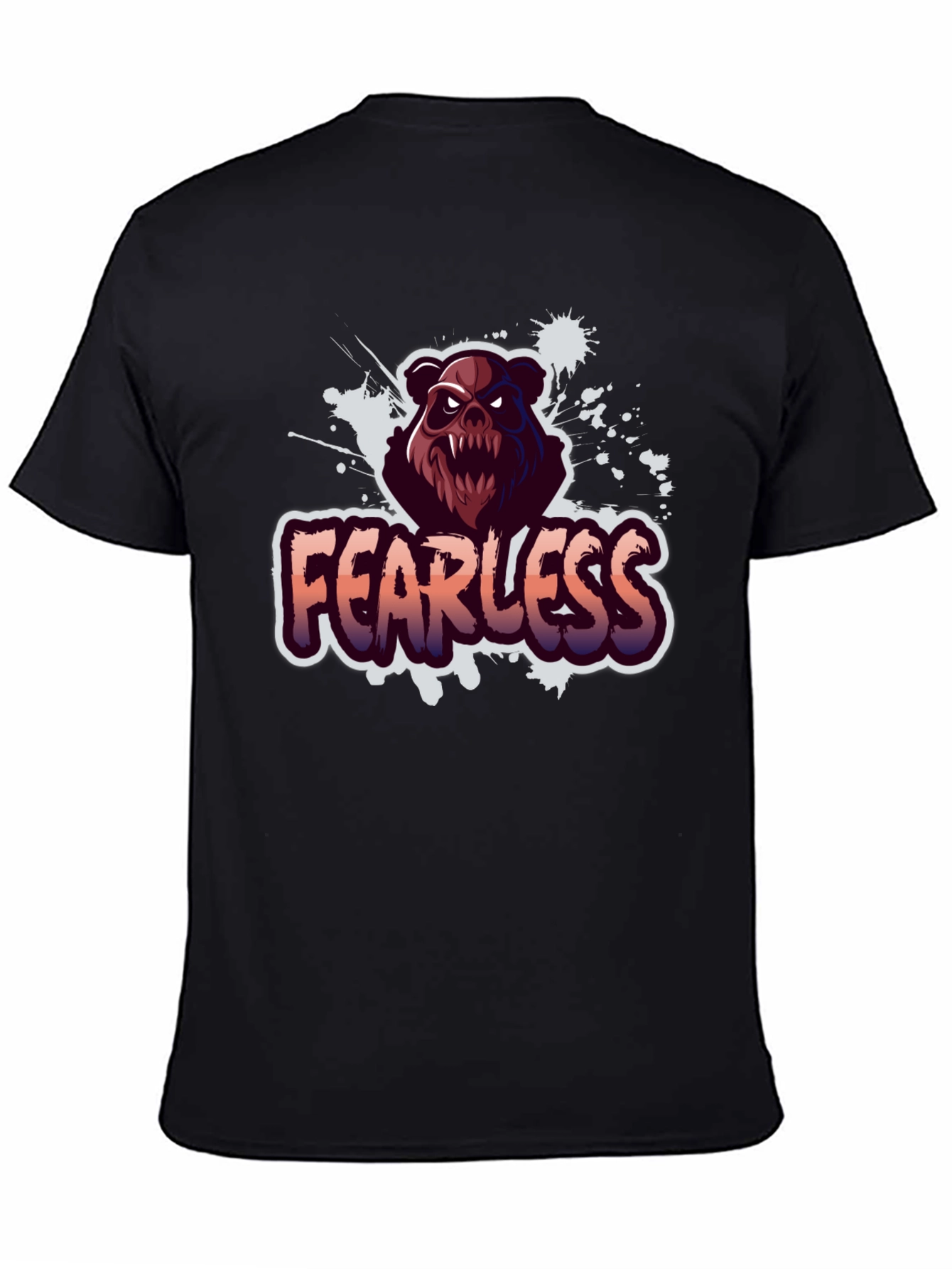 Fearless Bear Graphic T-Shirt - Black