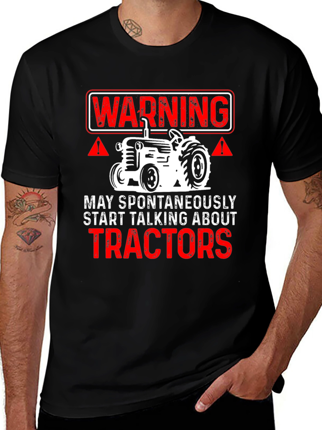 Warning Tractor Talk T-Shirt