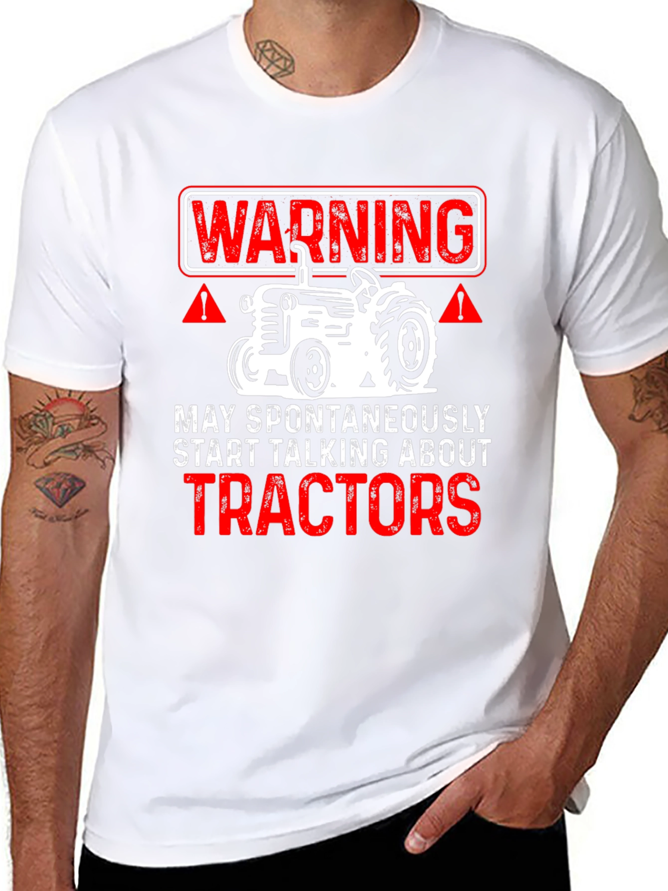 Warning Tractor Talk T-Shirt
