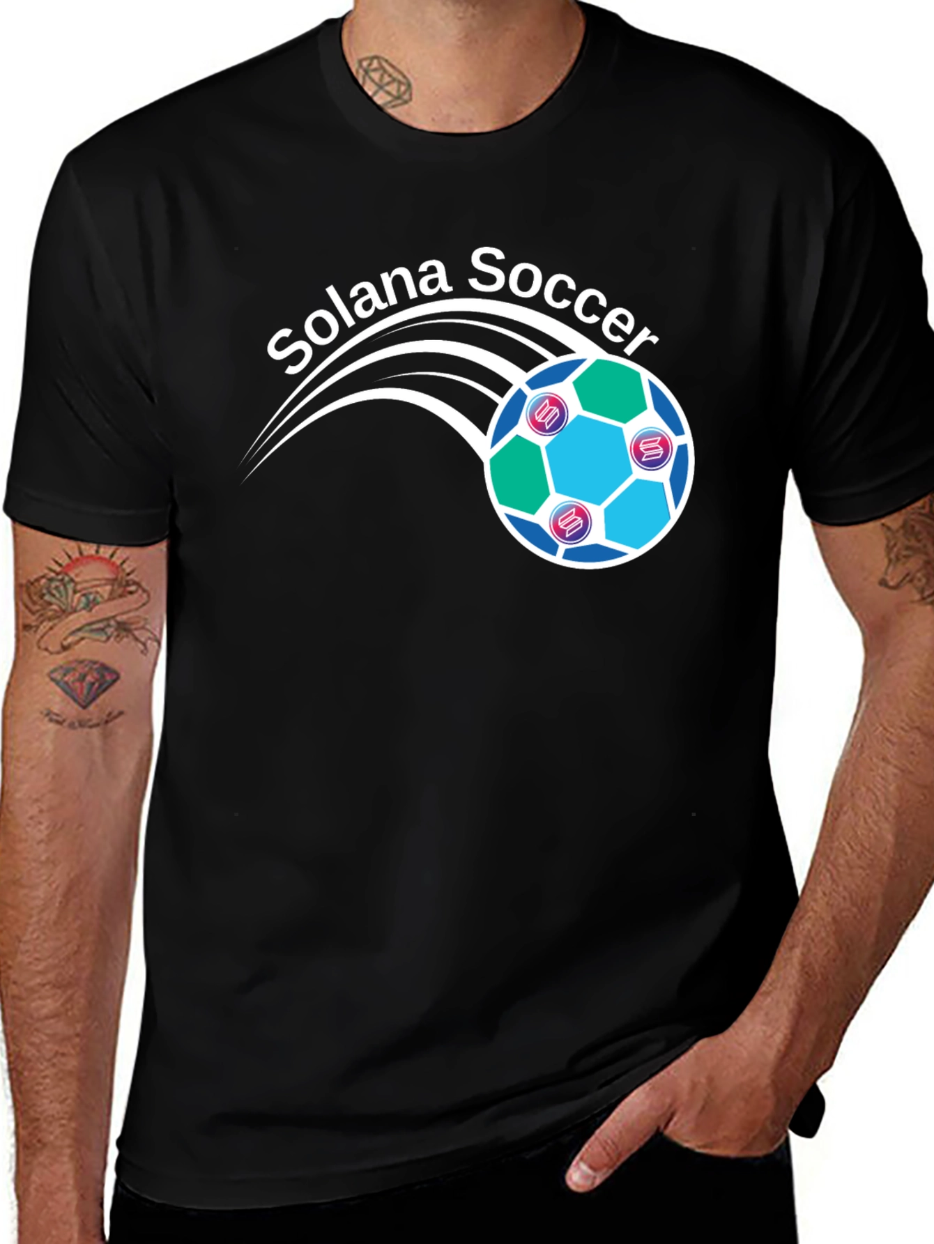 Solana Soccer Graphic T-Shirt - Crypto Fan Apparel