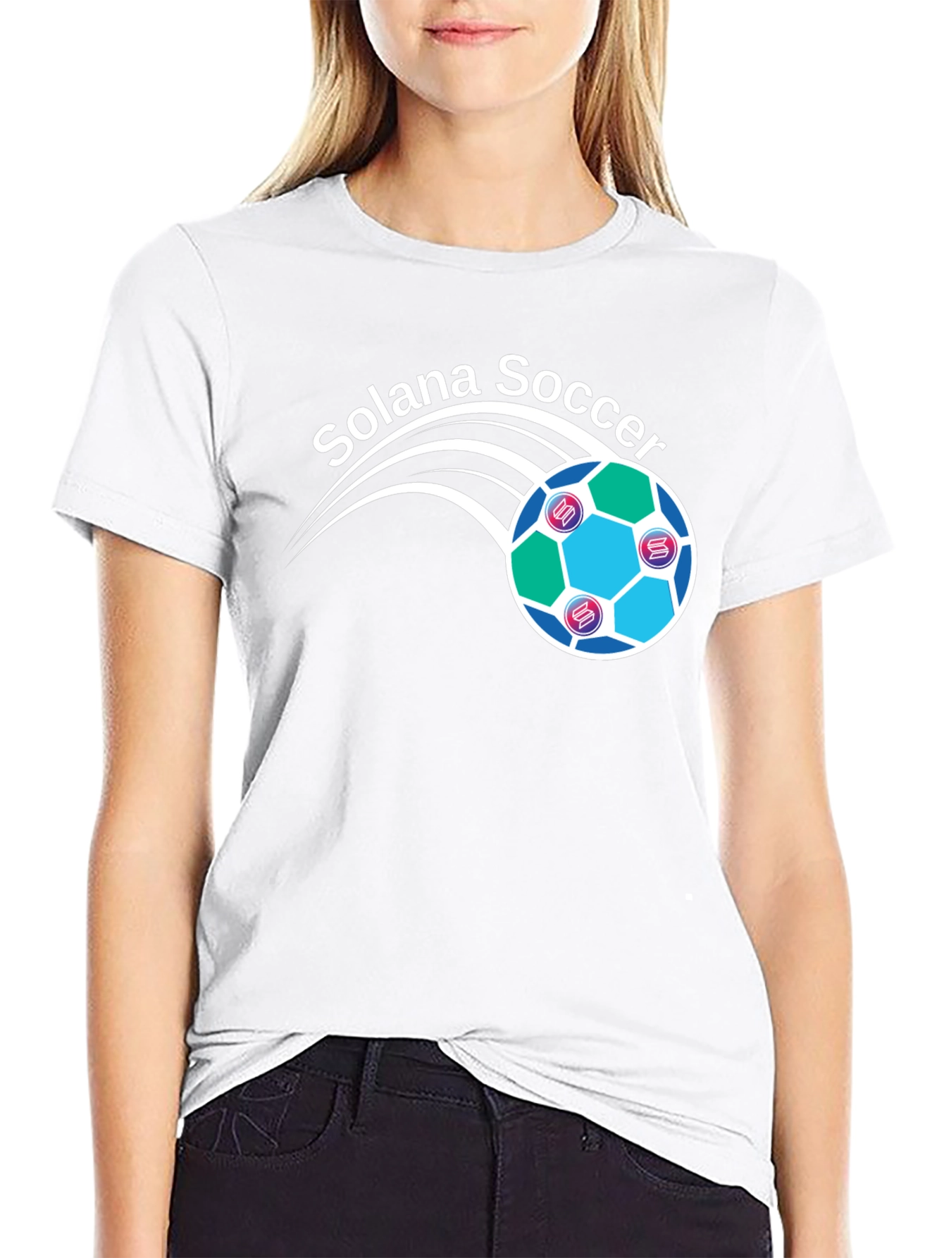 Solana Soccer Graphic T-Shirt - Crypto Fan Apparel