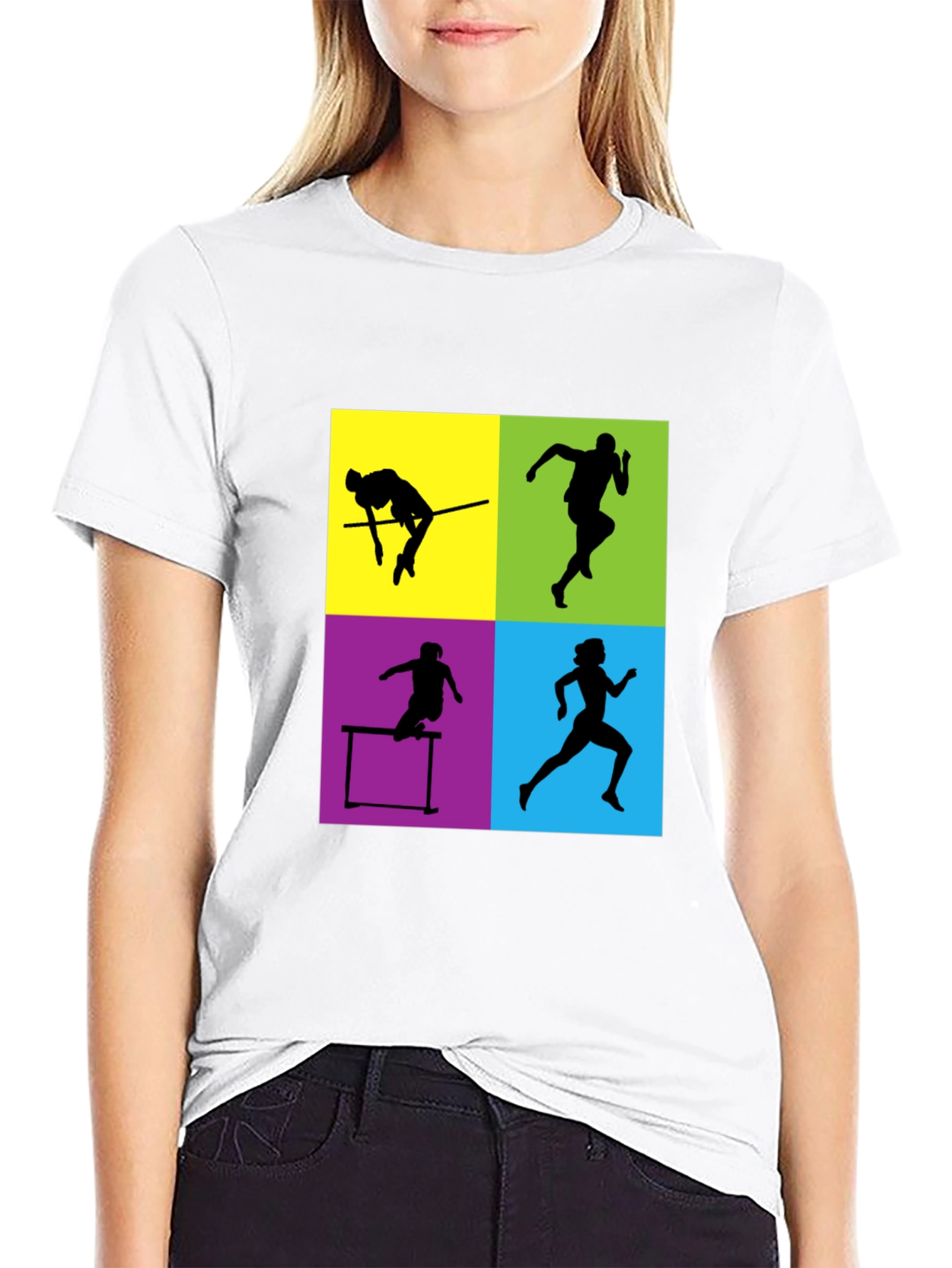 Athletic Silhouette Graphic Tee - Sporty Style
