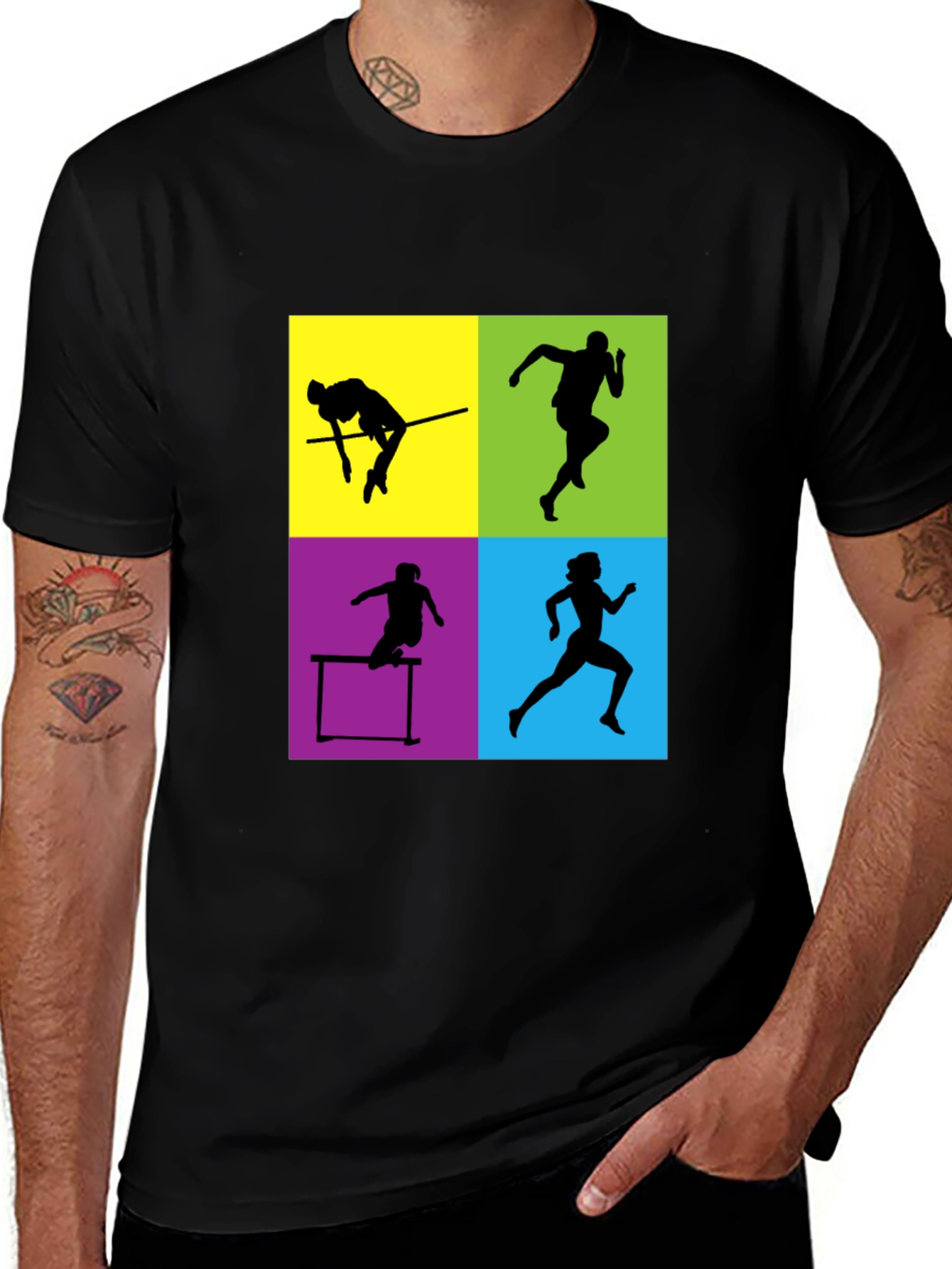 Athletic Silhouette Graphic Tee - Sporty Style