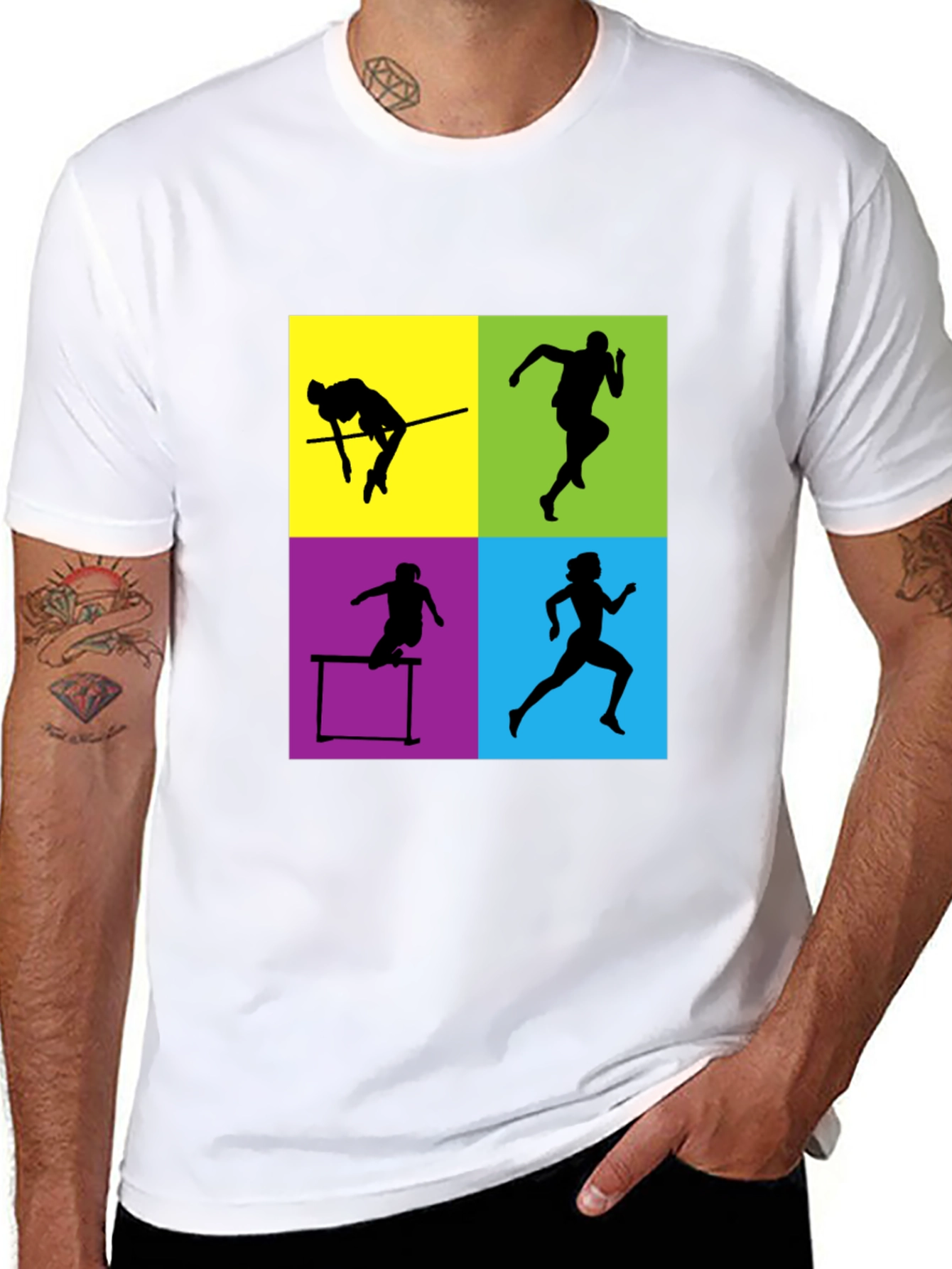 Athletic Silhouette Graphic Tee - Sporty Style