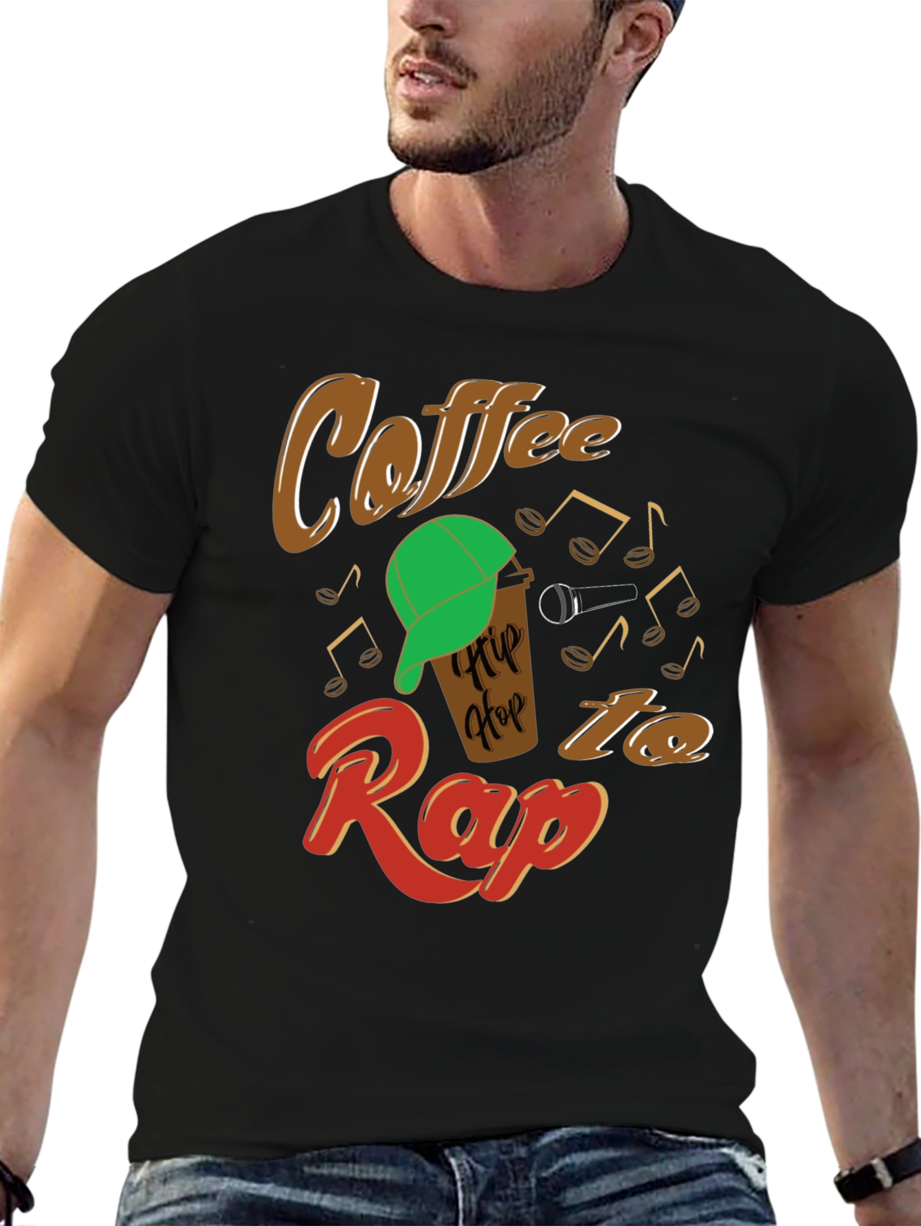 Coffee Hip Hop Rap Graphic T-Shirt