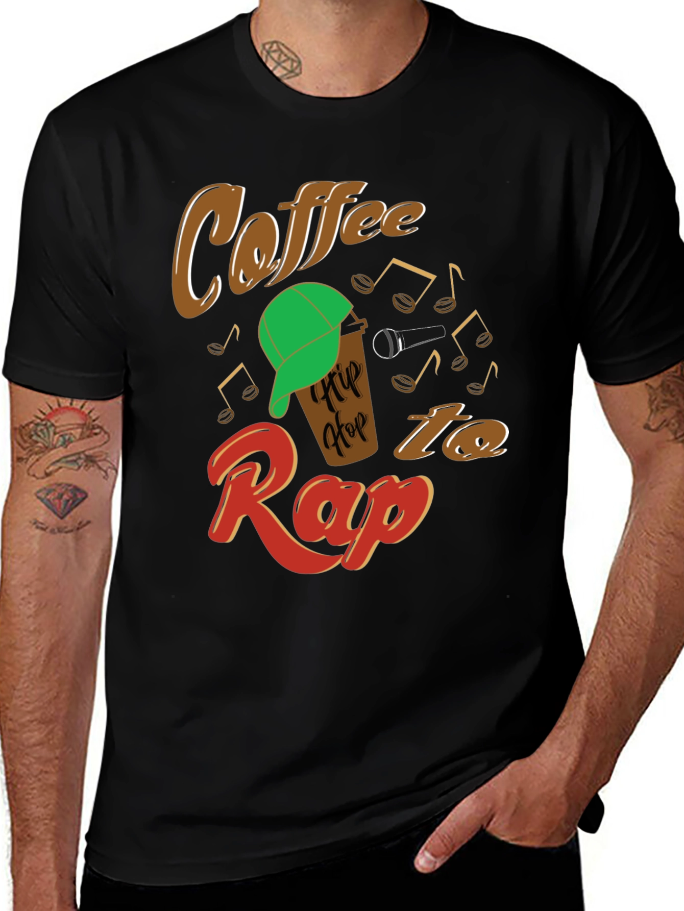 Coffee Hip Hop Rap Graphic T-Shirt