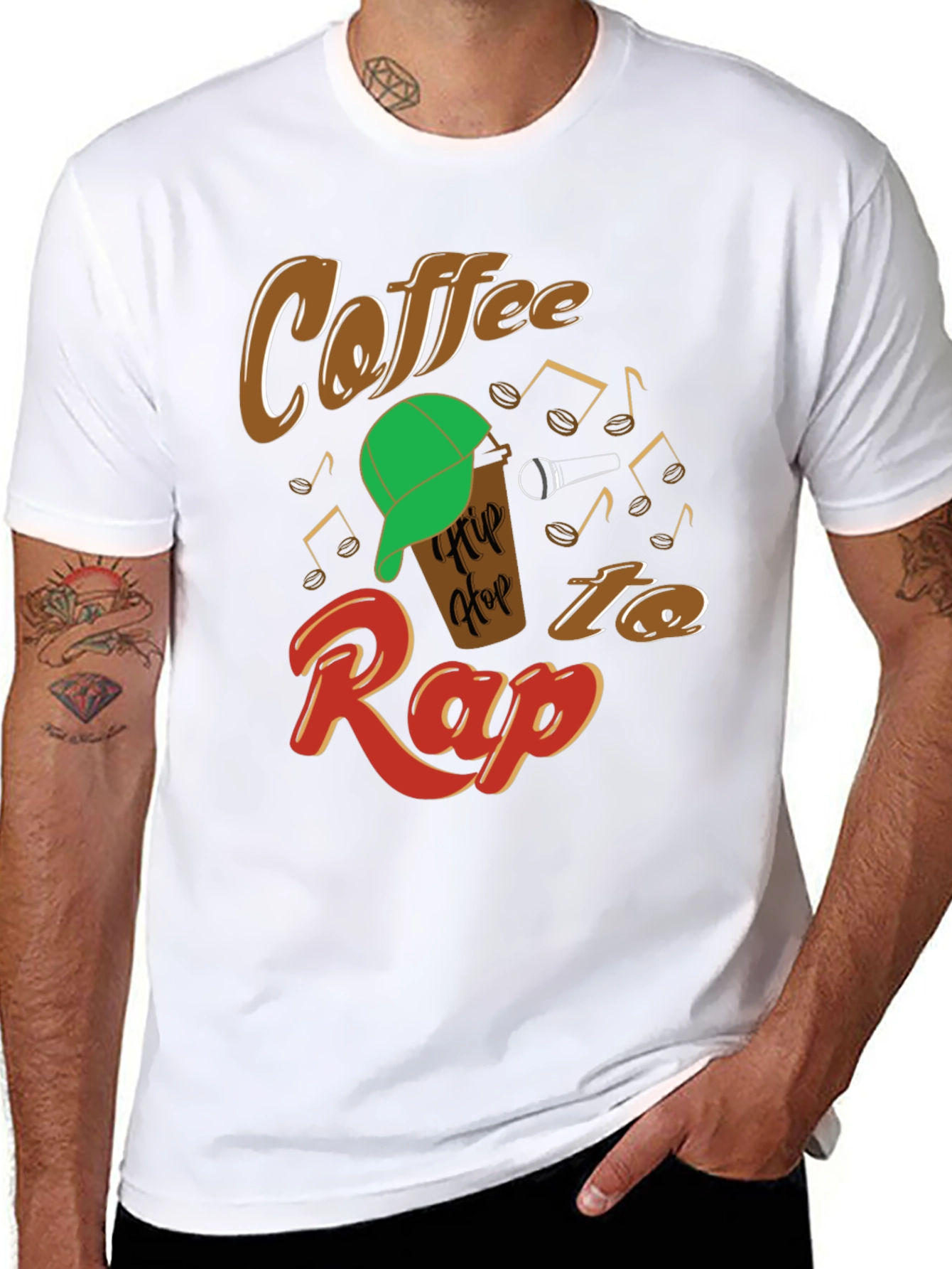 Coffee Hip Hop Rap Graphic T-Shirt