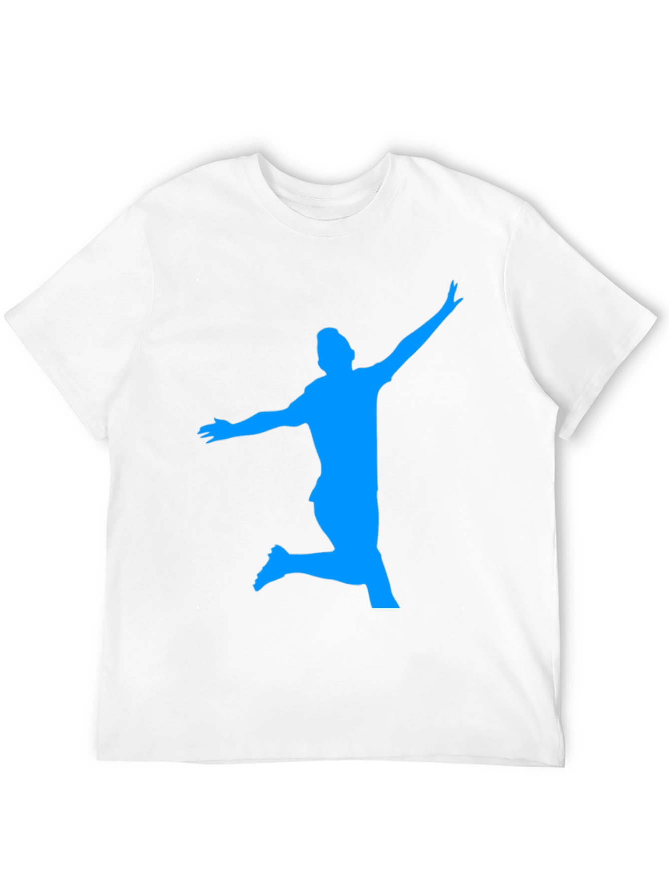 Mans Black T-Shirt with Blue Silhouette Design