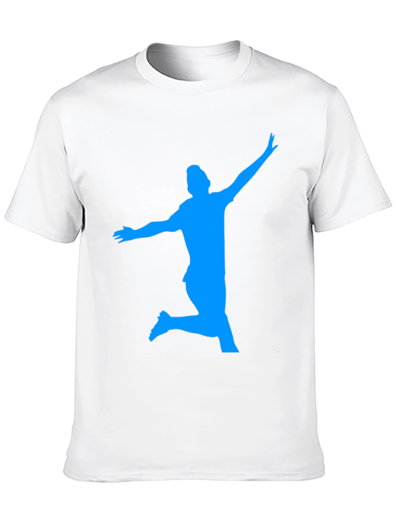 Mans Black T-Shirt with Blue Silhouette Design