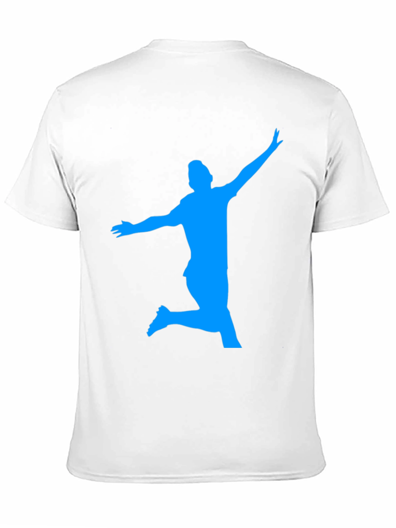 Mans Black T-Shirt with Blue Silhouette Design