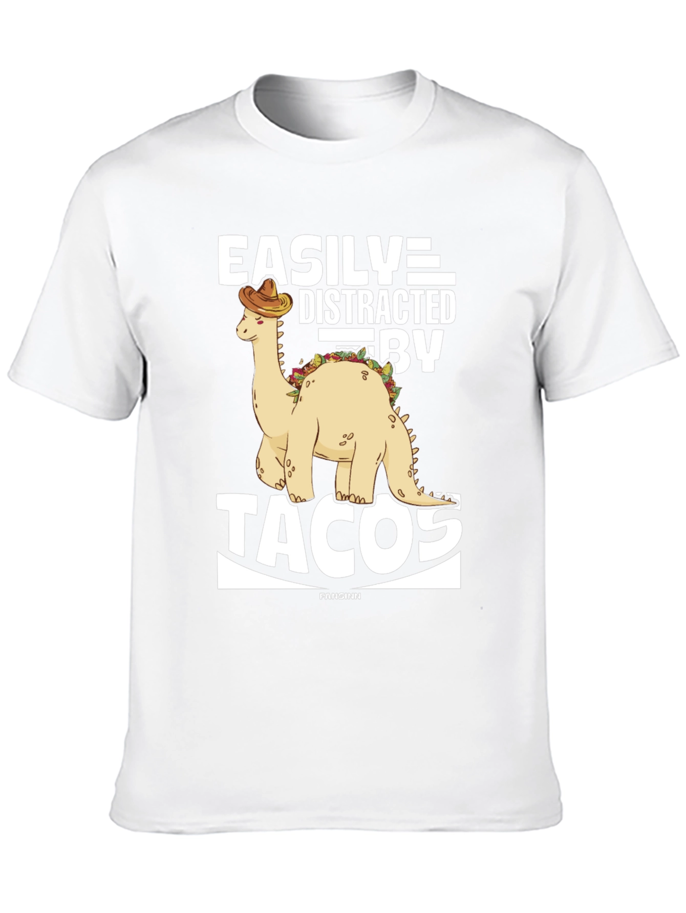 Easily Distracted By Tacos Dinosaur Graphic Tee