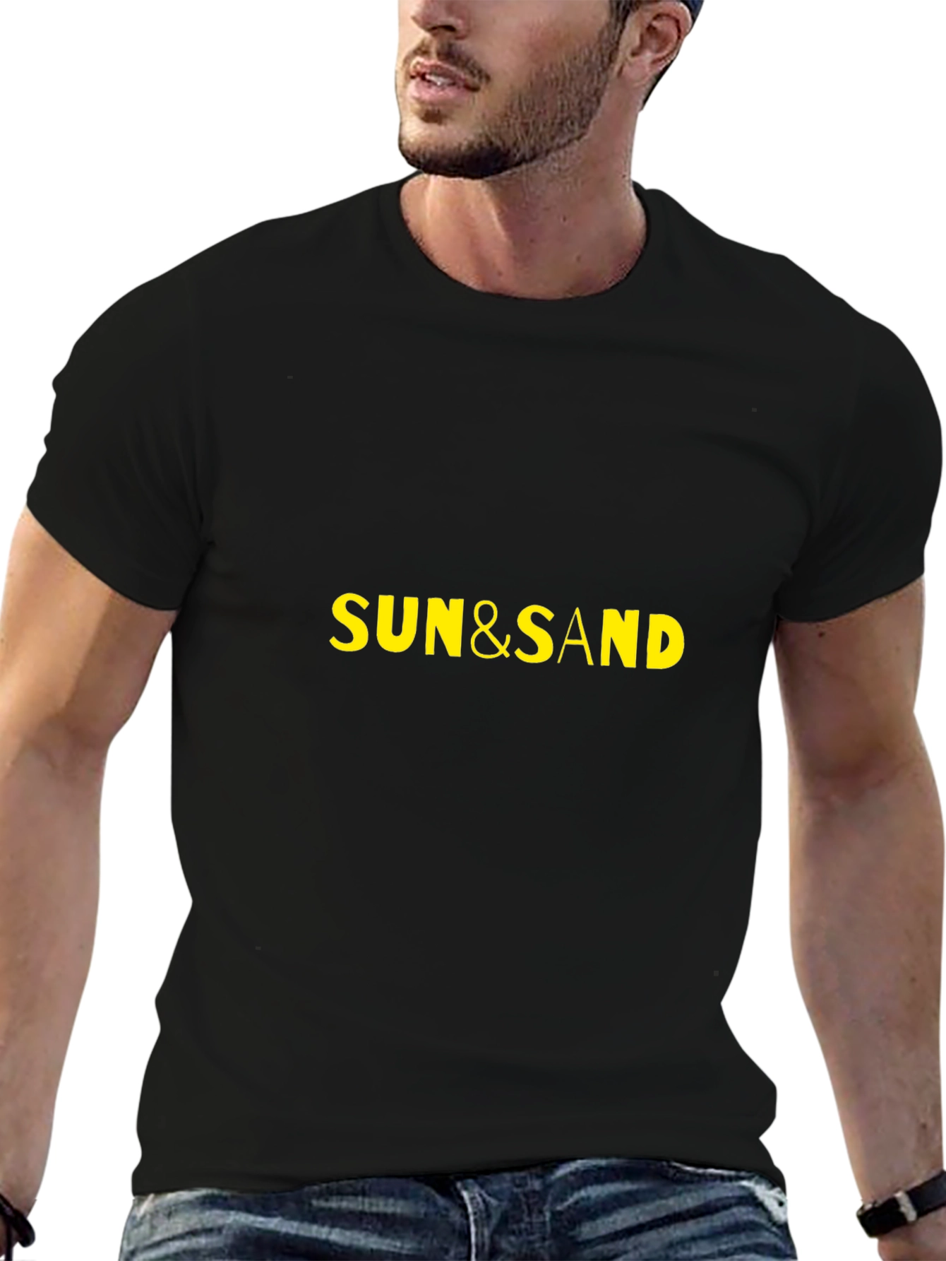 Sun & Sand Graphic Tee - Black Casual T-Shirt