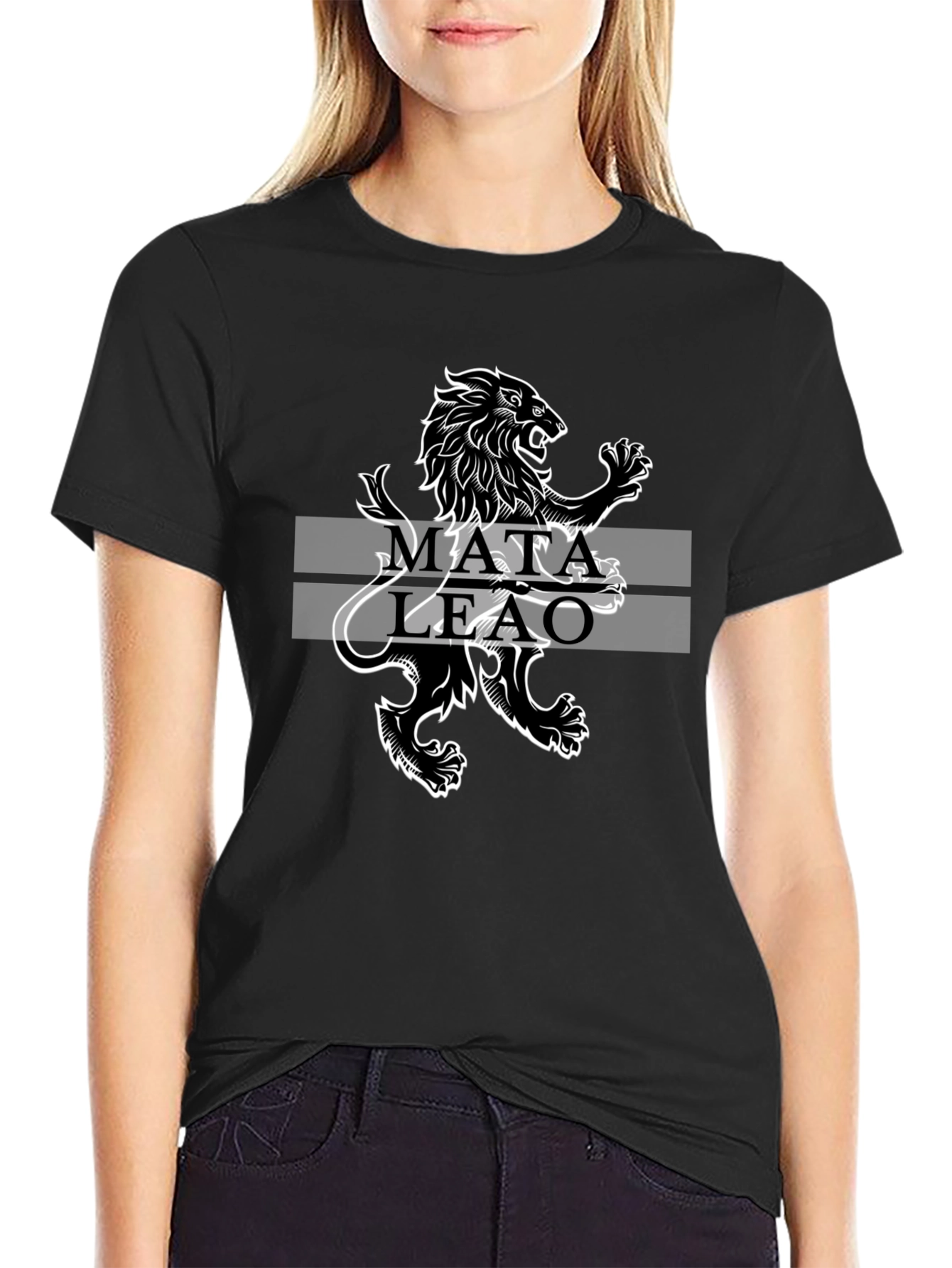 Mata Leao Lion Graphic T-Shirt - Black