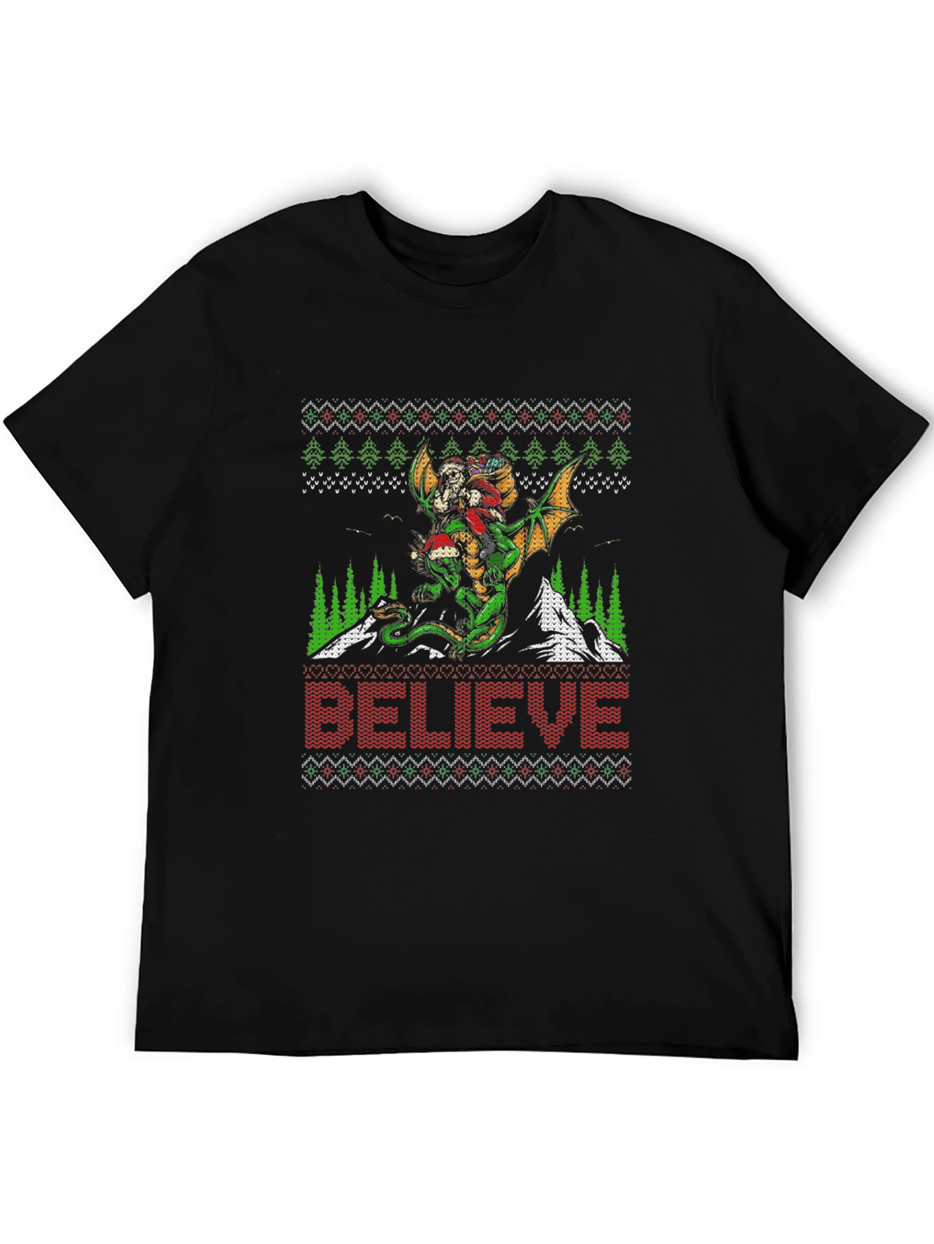 Believe Dragon Christmas Graphic Tee