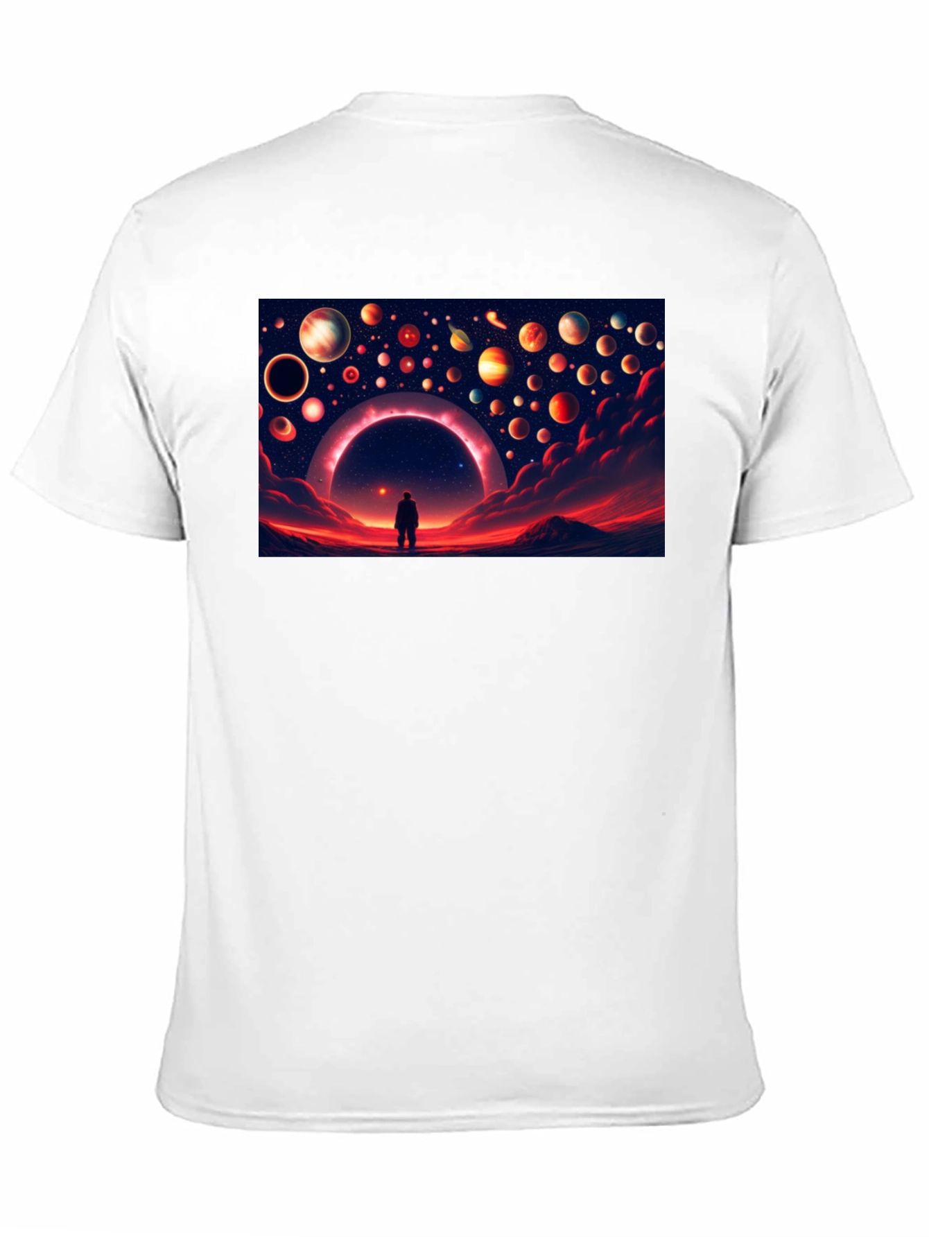 Cosmic Dreamscape Graphic Tee - Black Cotton