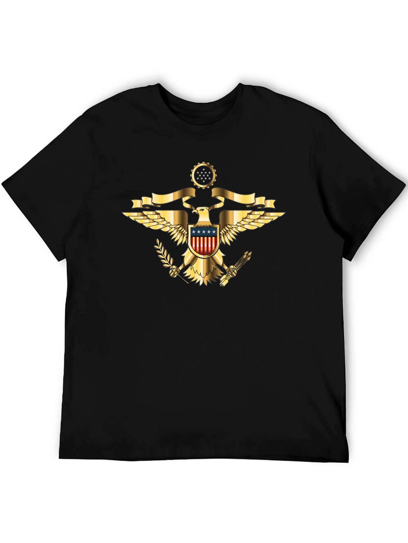 Patriotic Eagle Emblem Graphic T-Shirt