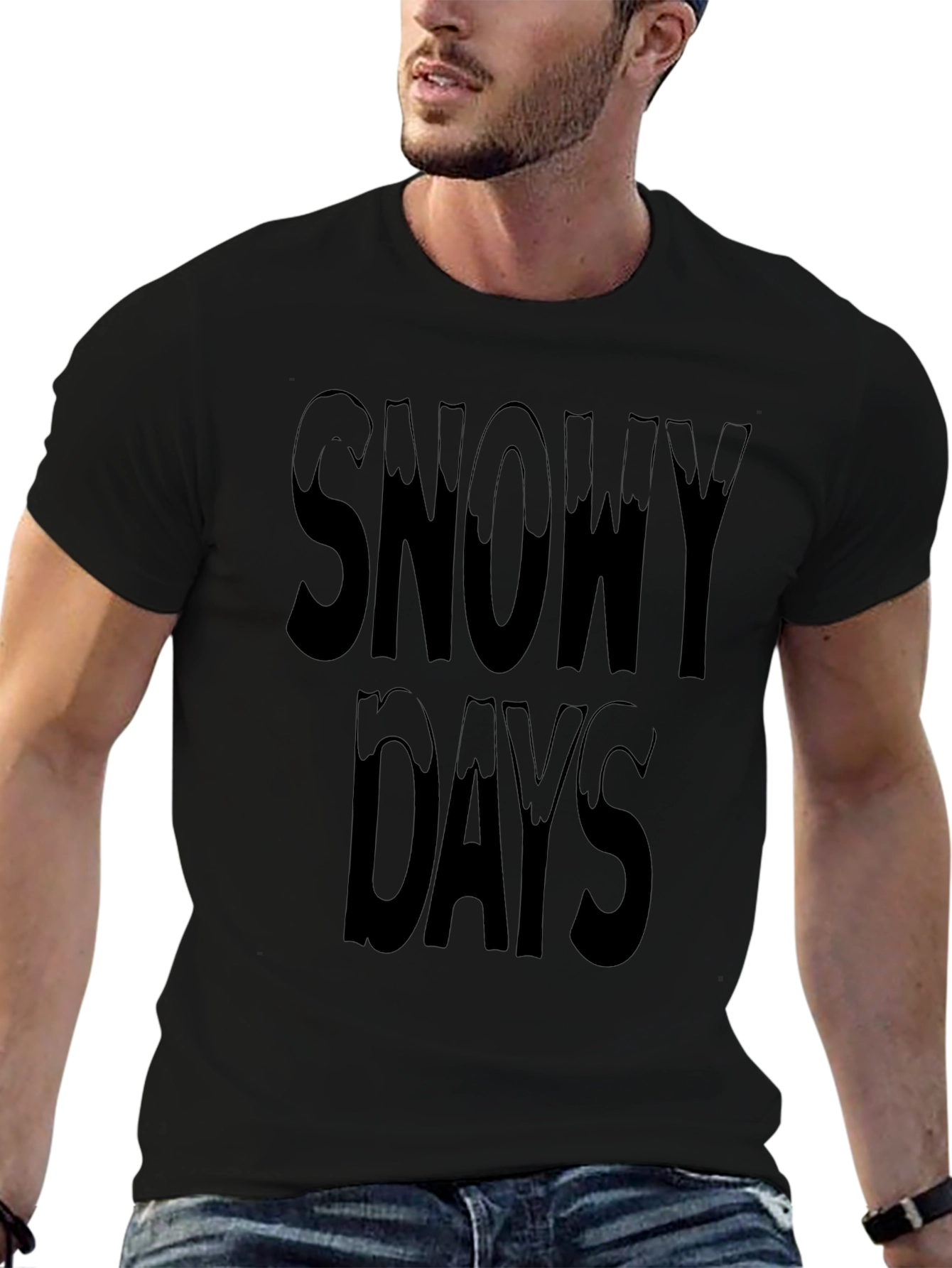 Snowy Days Black Graphic Tee