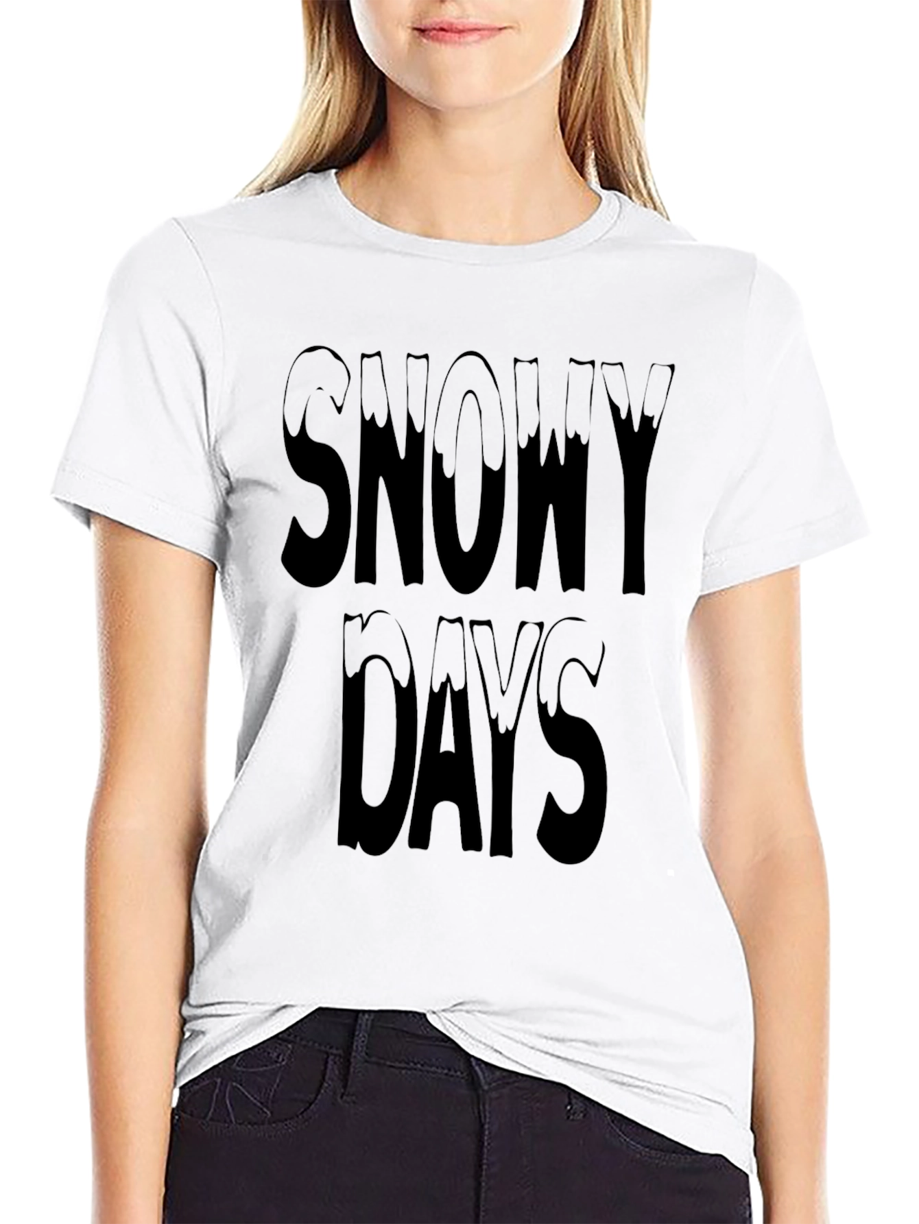 Snowy Days Black Graphic Tee