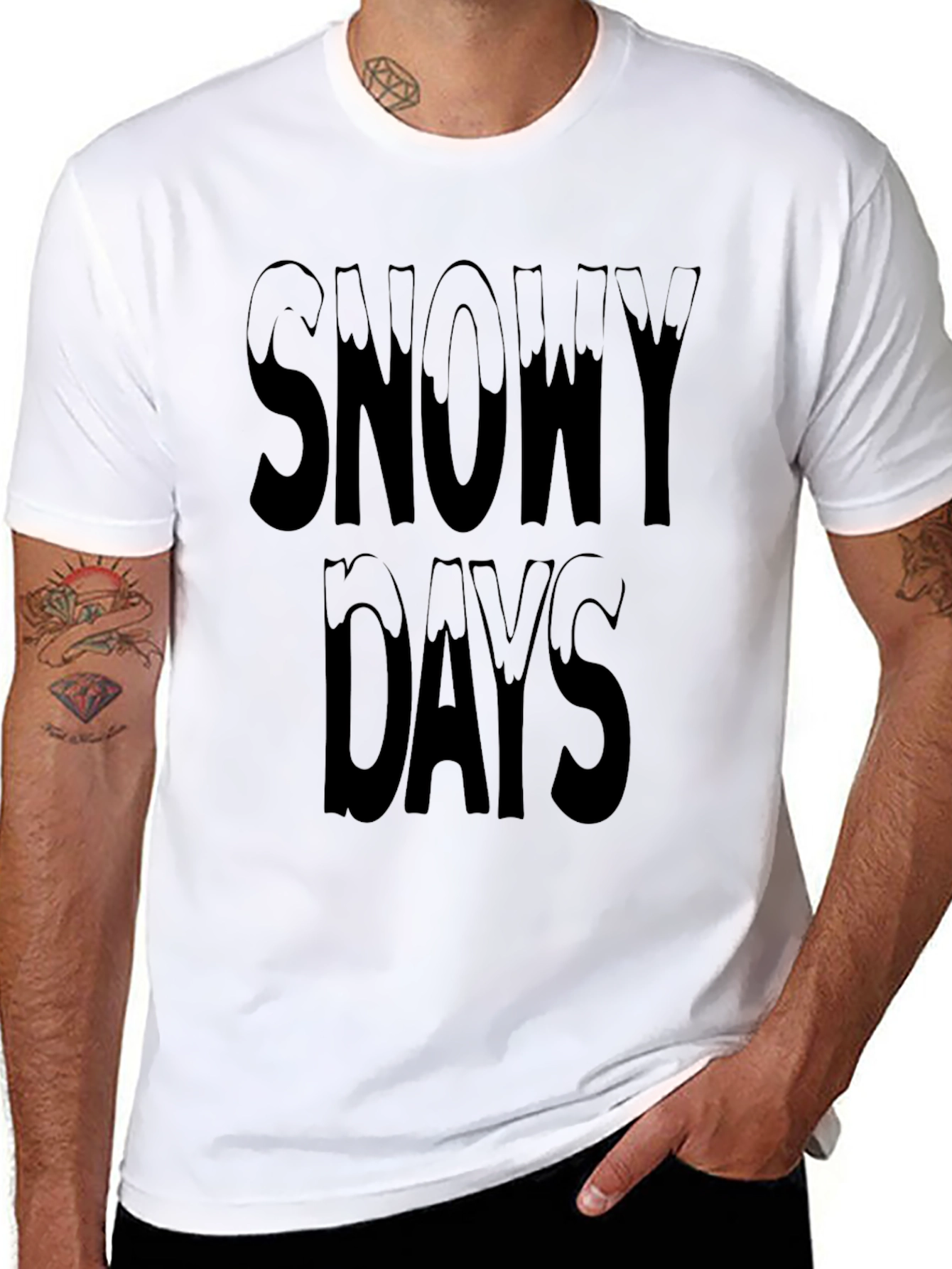 Snowy Days Black Graphic Tee
