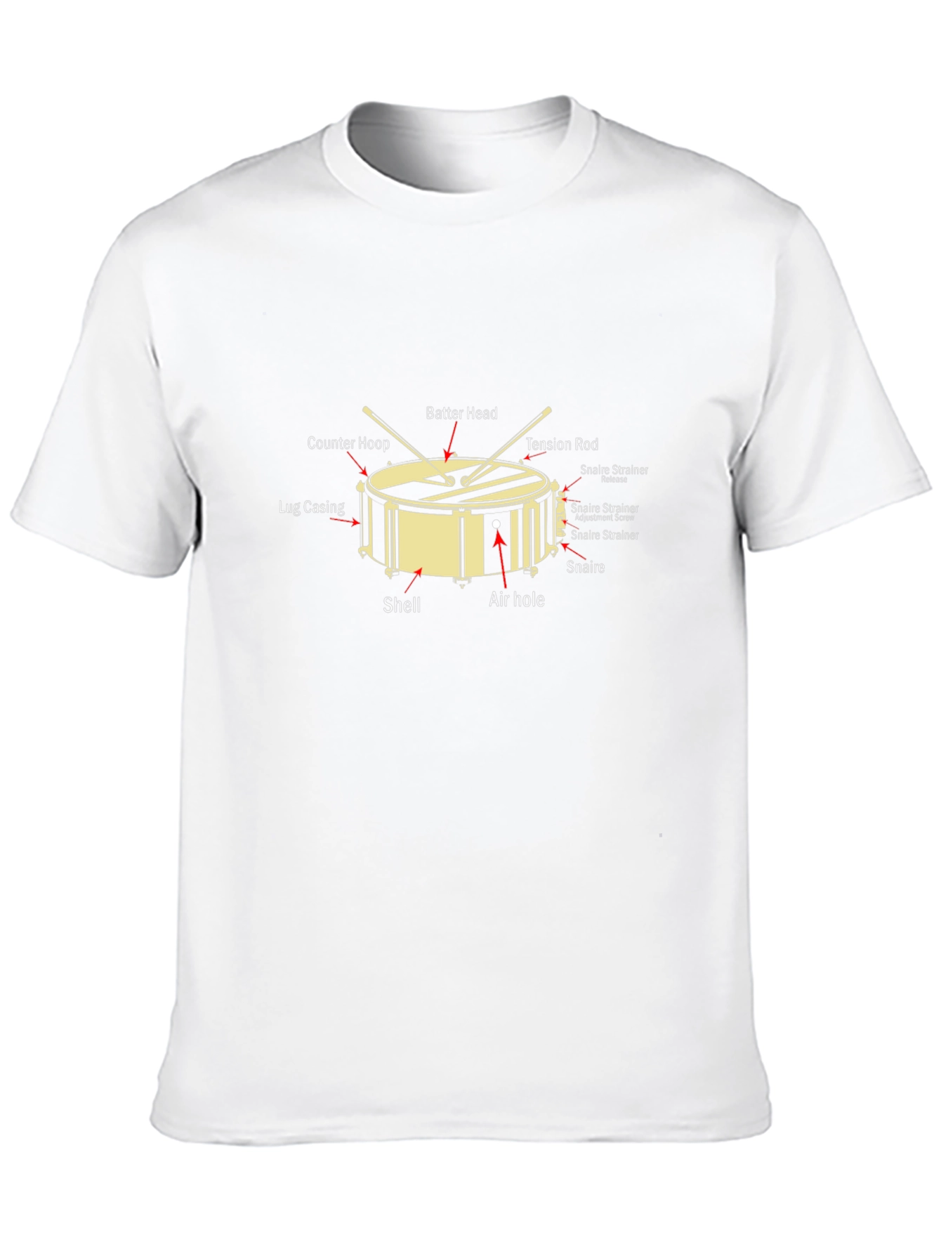 Snare Drum Parts T-Shirt - Musician Apparel