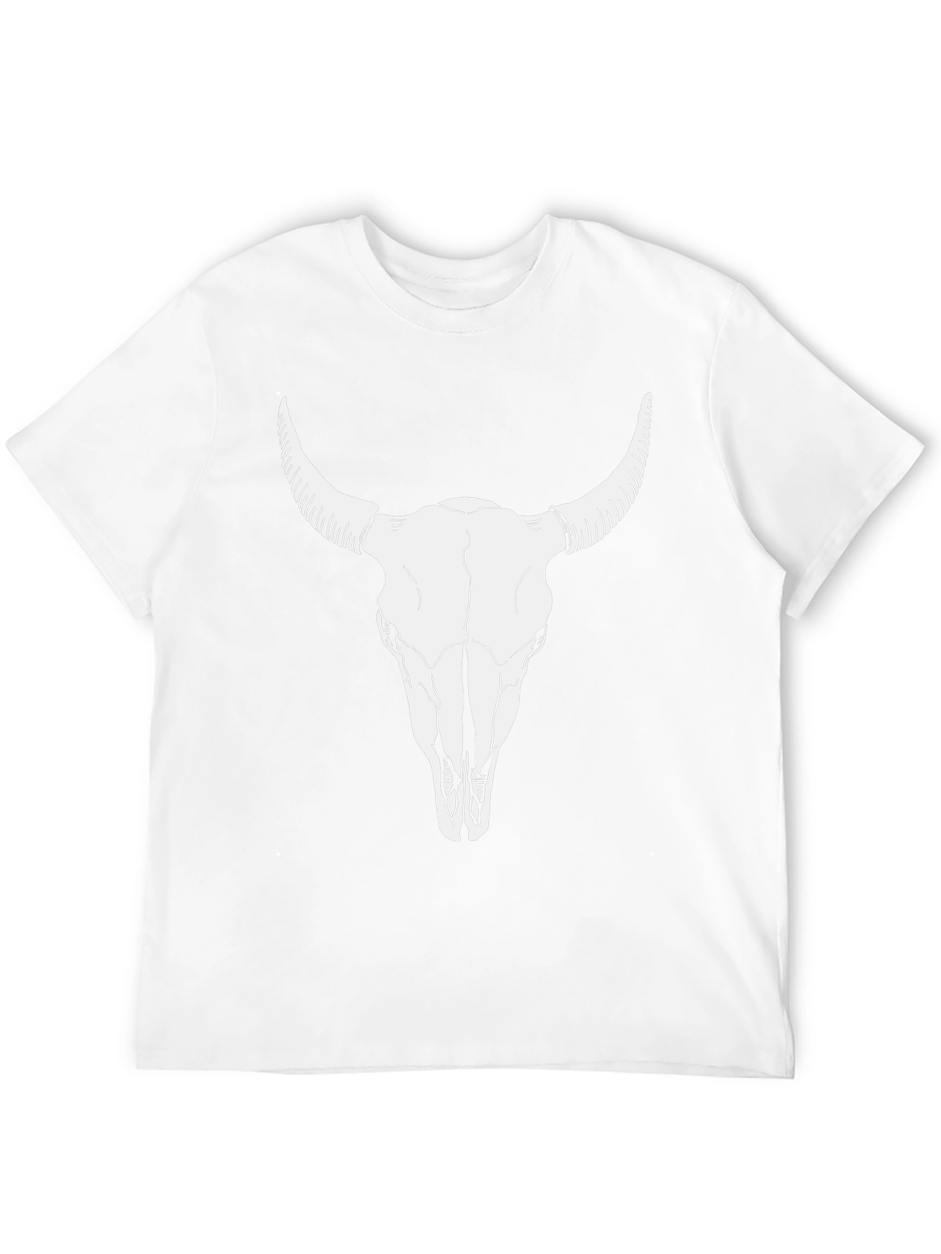 Bull Skull Graphic Tee - Black Cotton T-Shirt