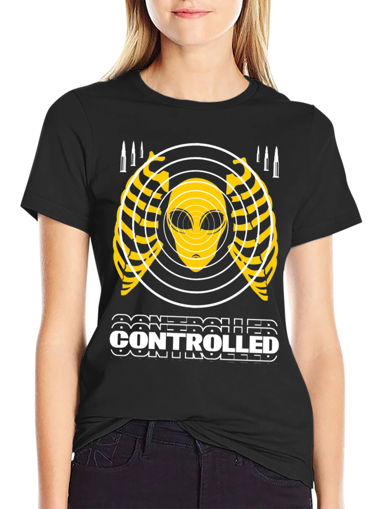 Controlled Alien Graphic T-Shirt - Black