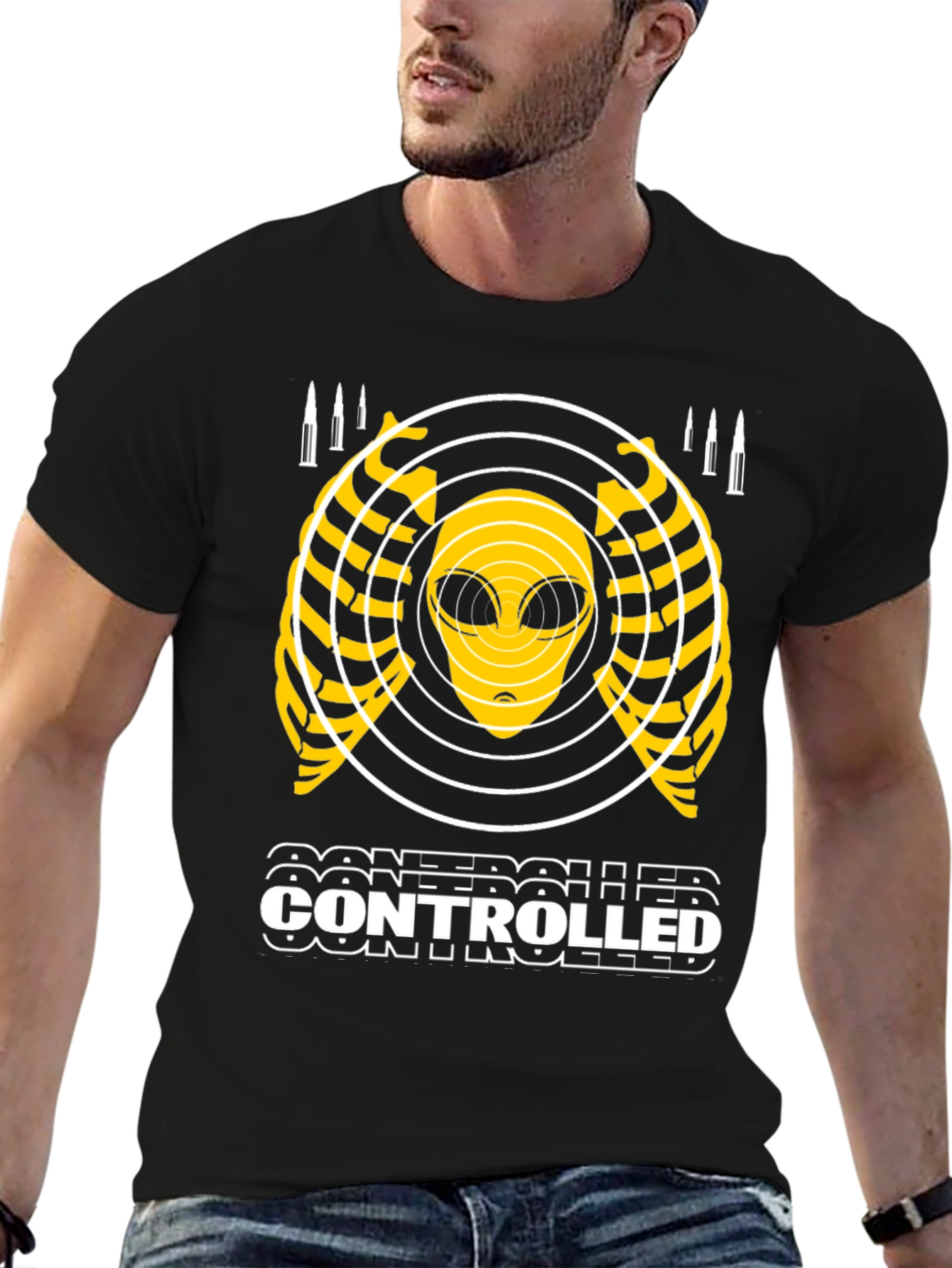 Controlled Alien Graphic T-Shirt - Black