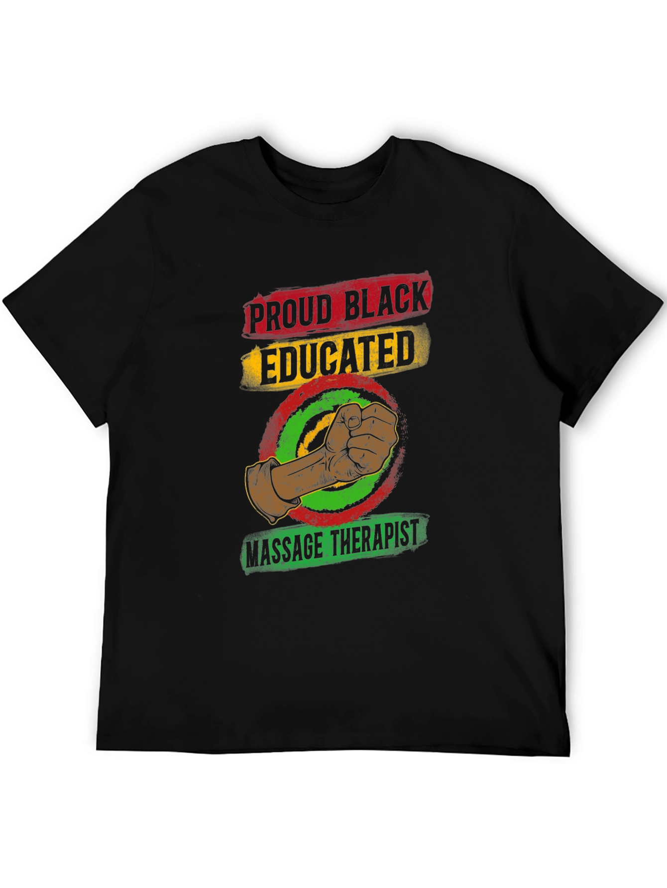 Proud Black Educated Massage Therapist Graphic T-Shirt