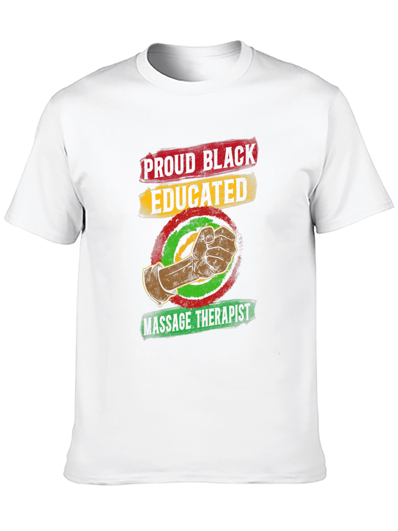 Proud Black Educated Massage Therapist Graphic T-Shirt