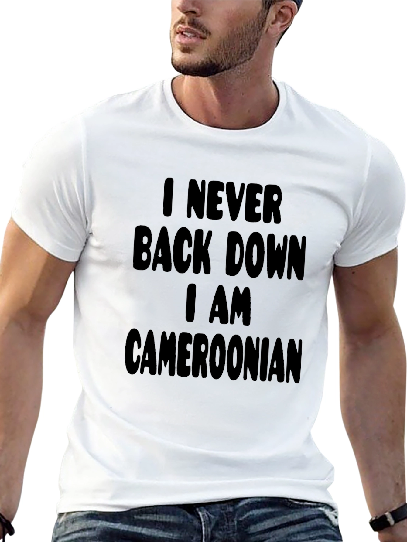 Never Back Down Cameroonian Black T-Shirt