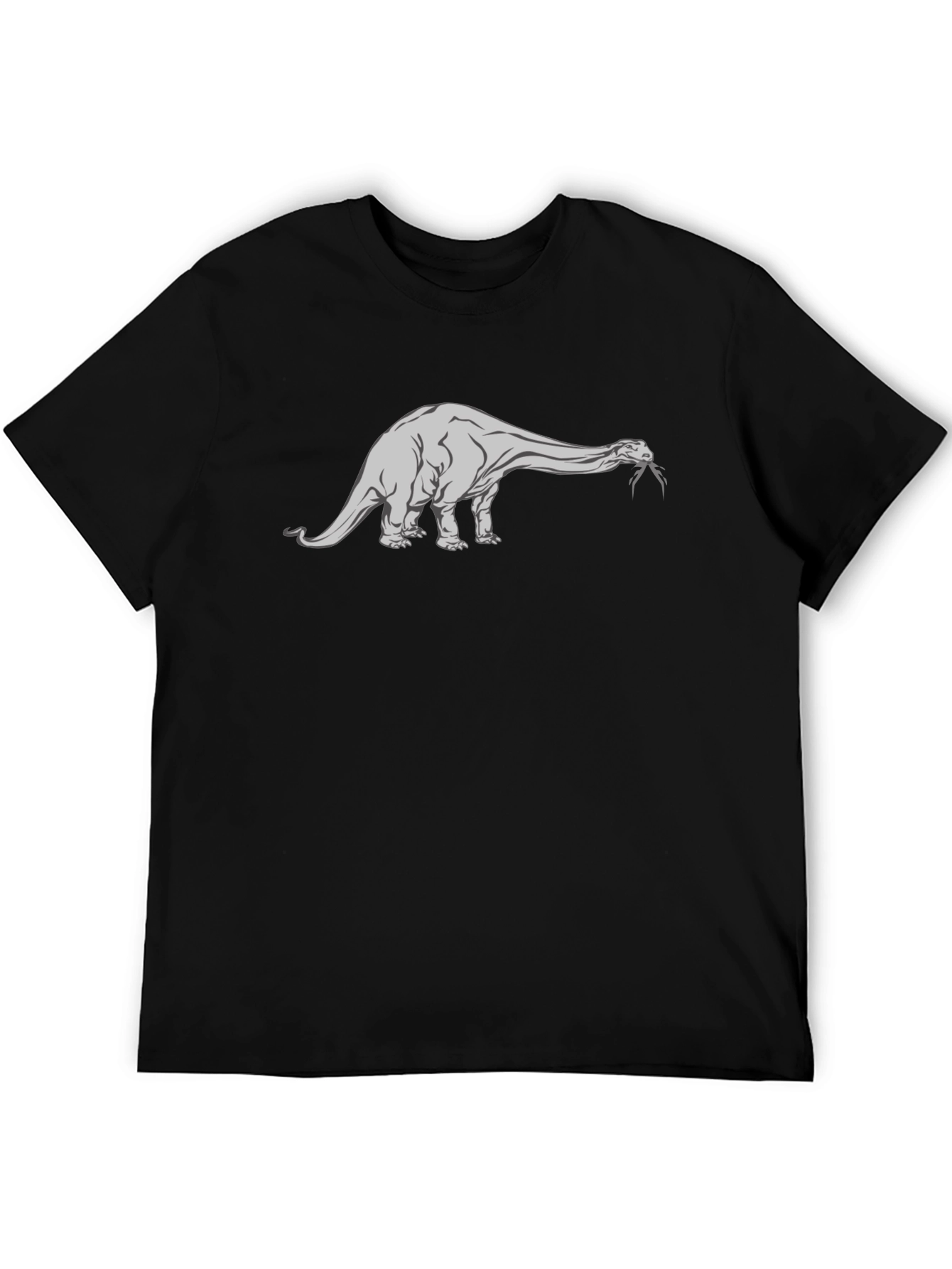 Dinosaur Graphic Tee - Black Cotton T-Shirt