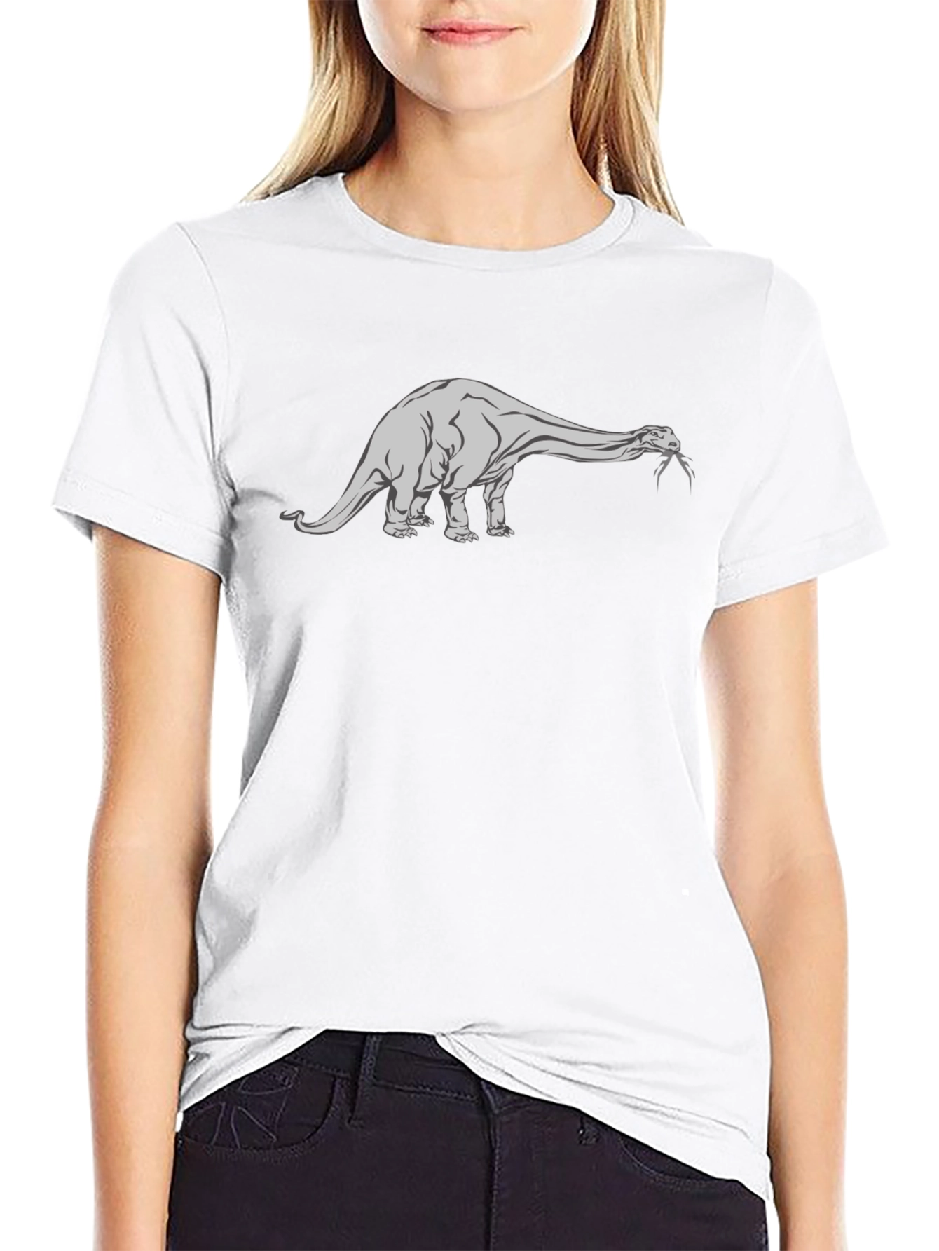 Dinosaur Graphic Tee - Black Cotton T-Shirt