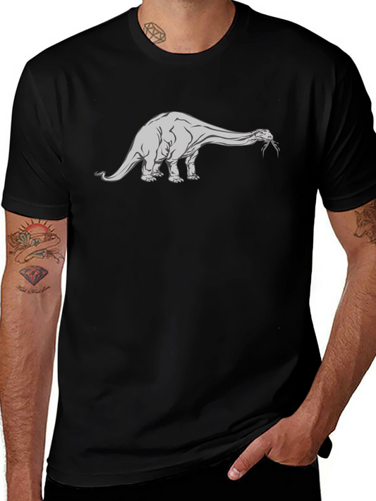 Dinosaur Graphic Tee - Black Cotton T-Shirt